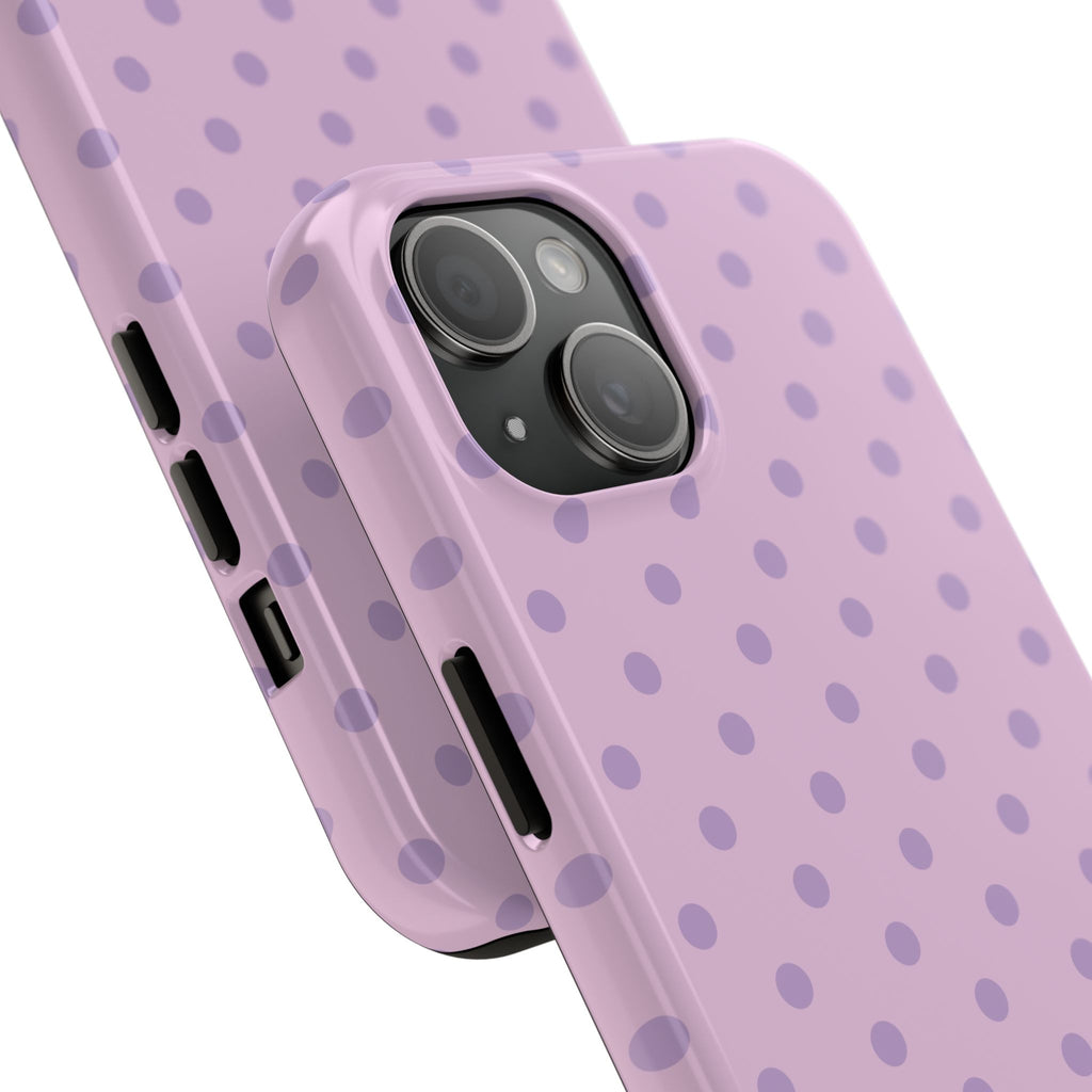 Purple Polka Dot Tough Phone Case — Durable Protective Phone Cover