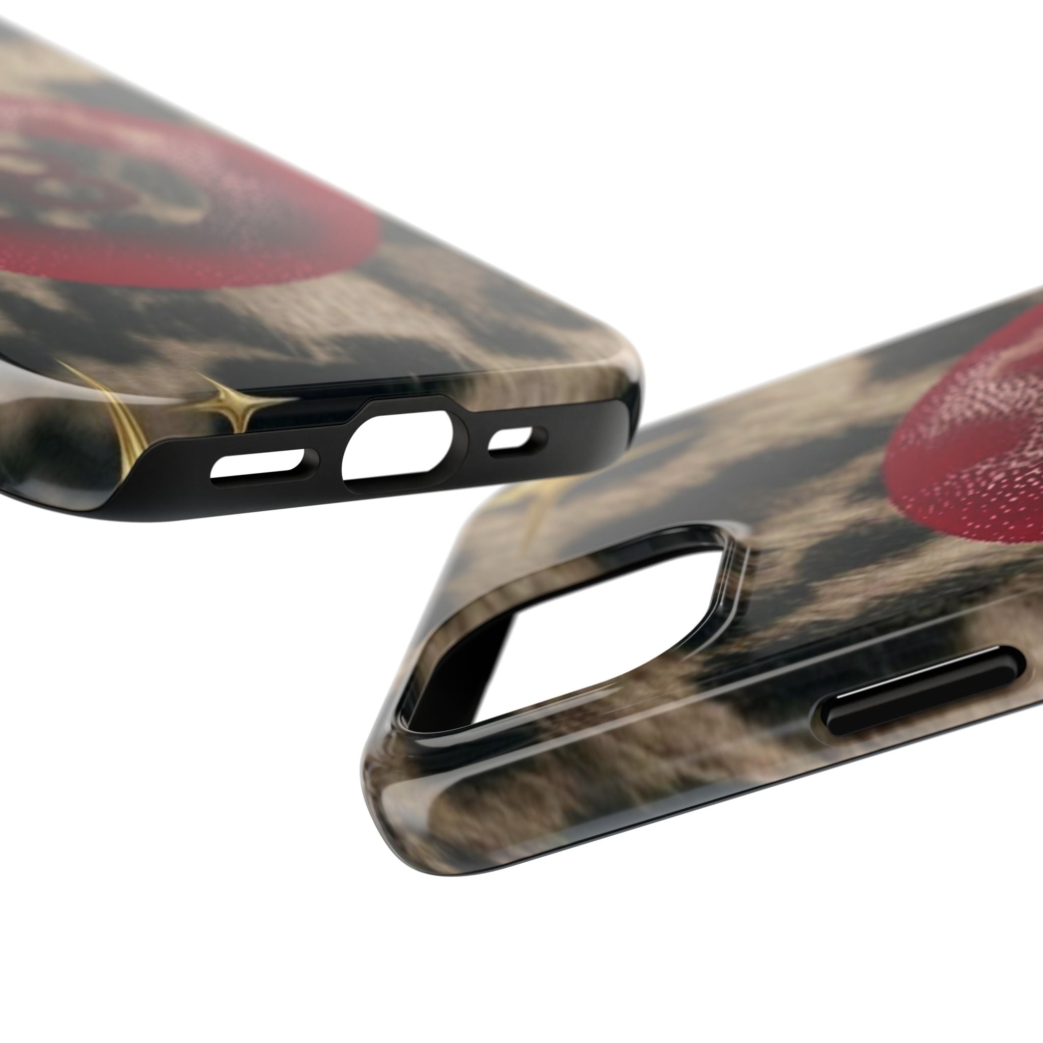 8 Ball Leopard Phone Case — Tough Protective Phone Case with Red 8-Ball Design