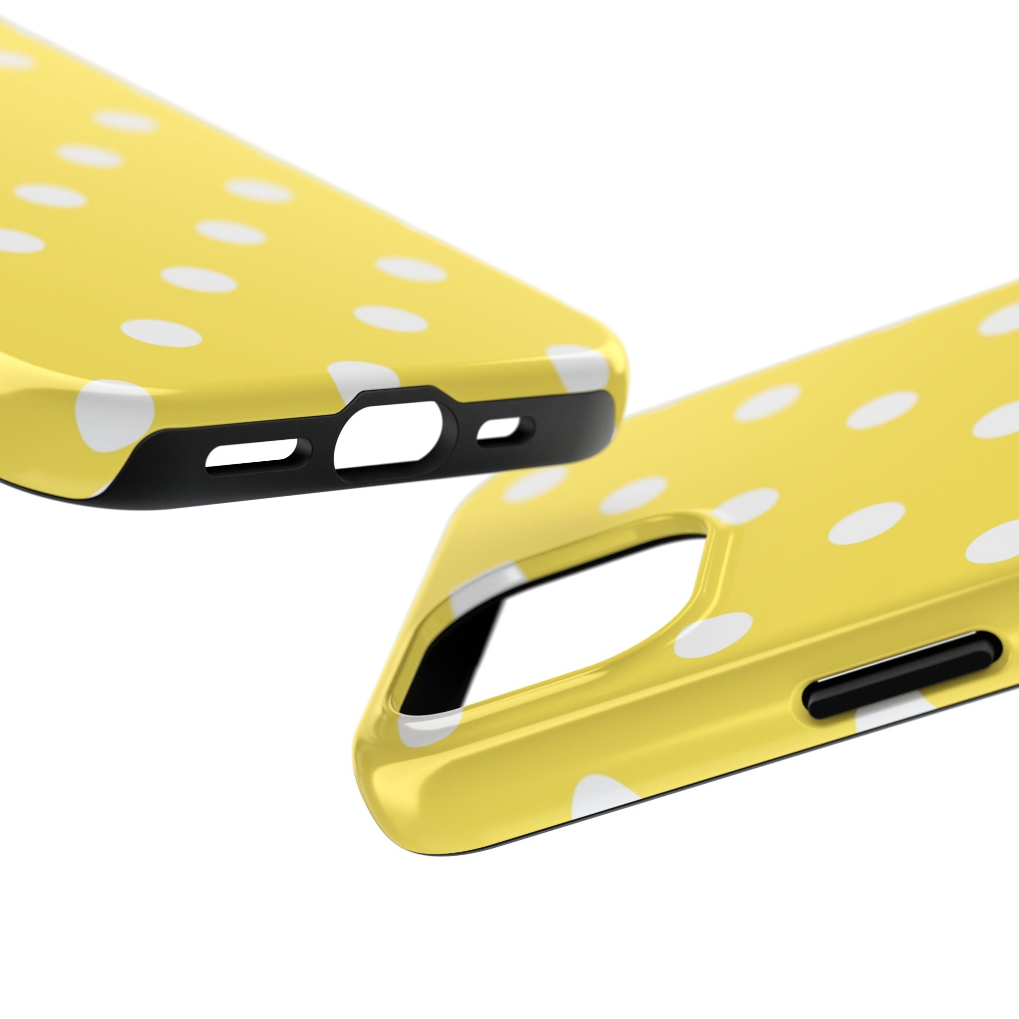 Yellow Polka Dot Tough Phone Case — Cute Protective iPhone Cover
