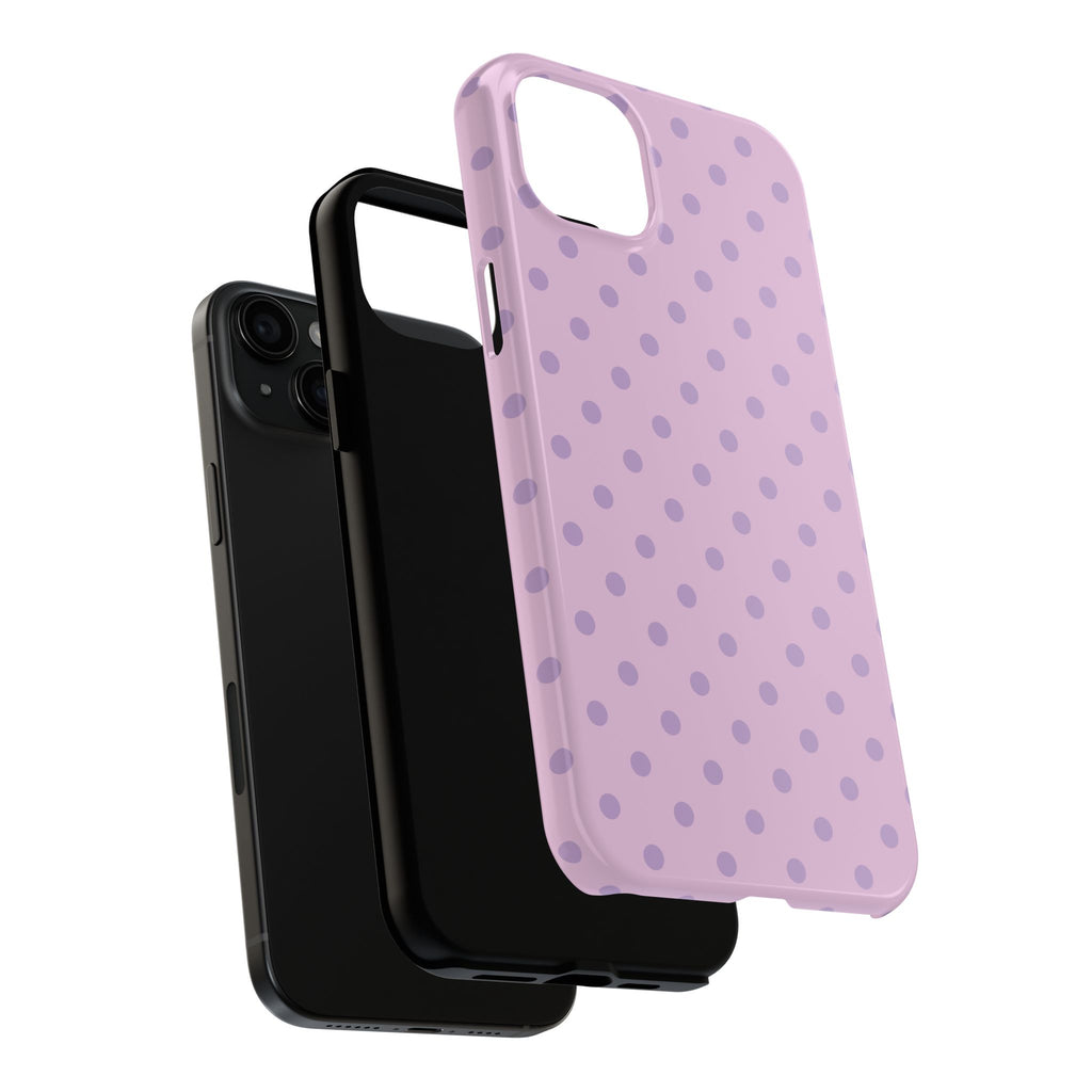 Purple Polka Dot Tough Phone Case — Durable Protective Phone Cover
