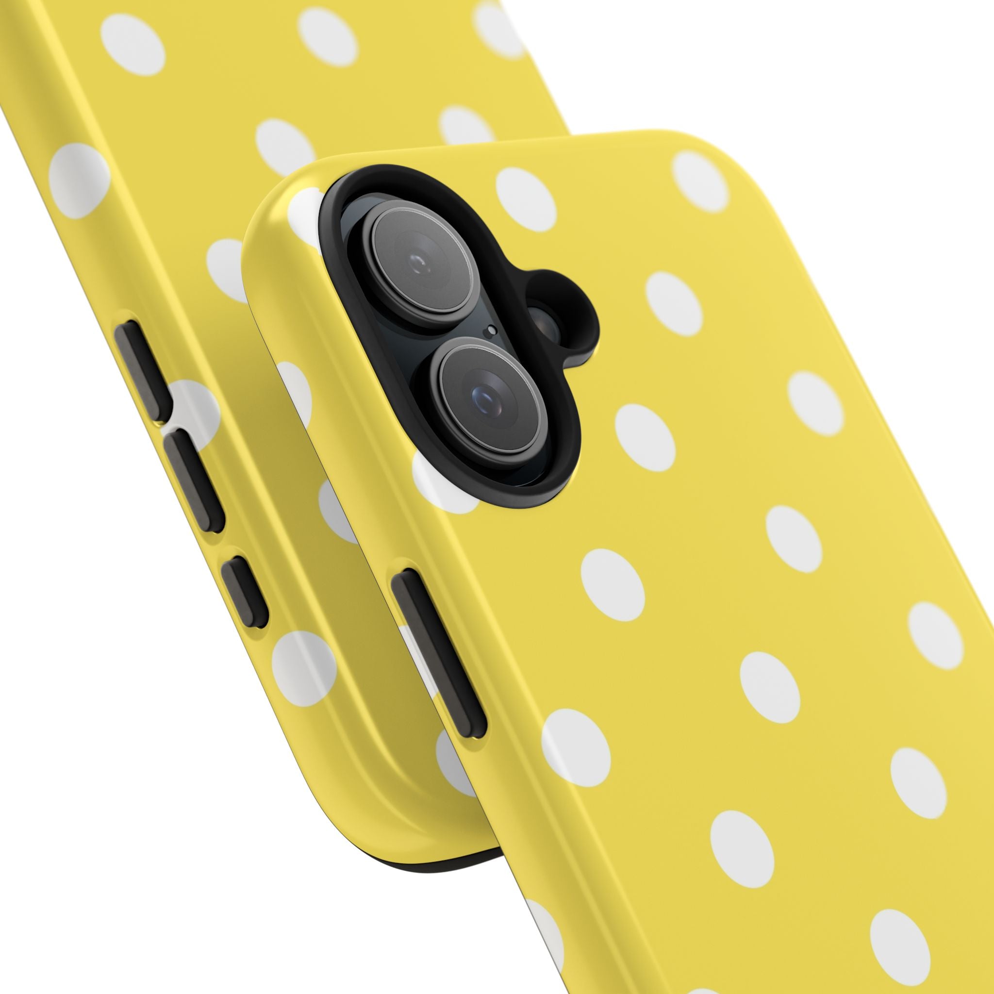 Yellow Polka Dot Tough Phone Case — Cute Protective iPhone Cover