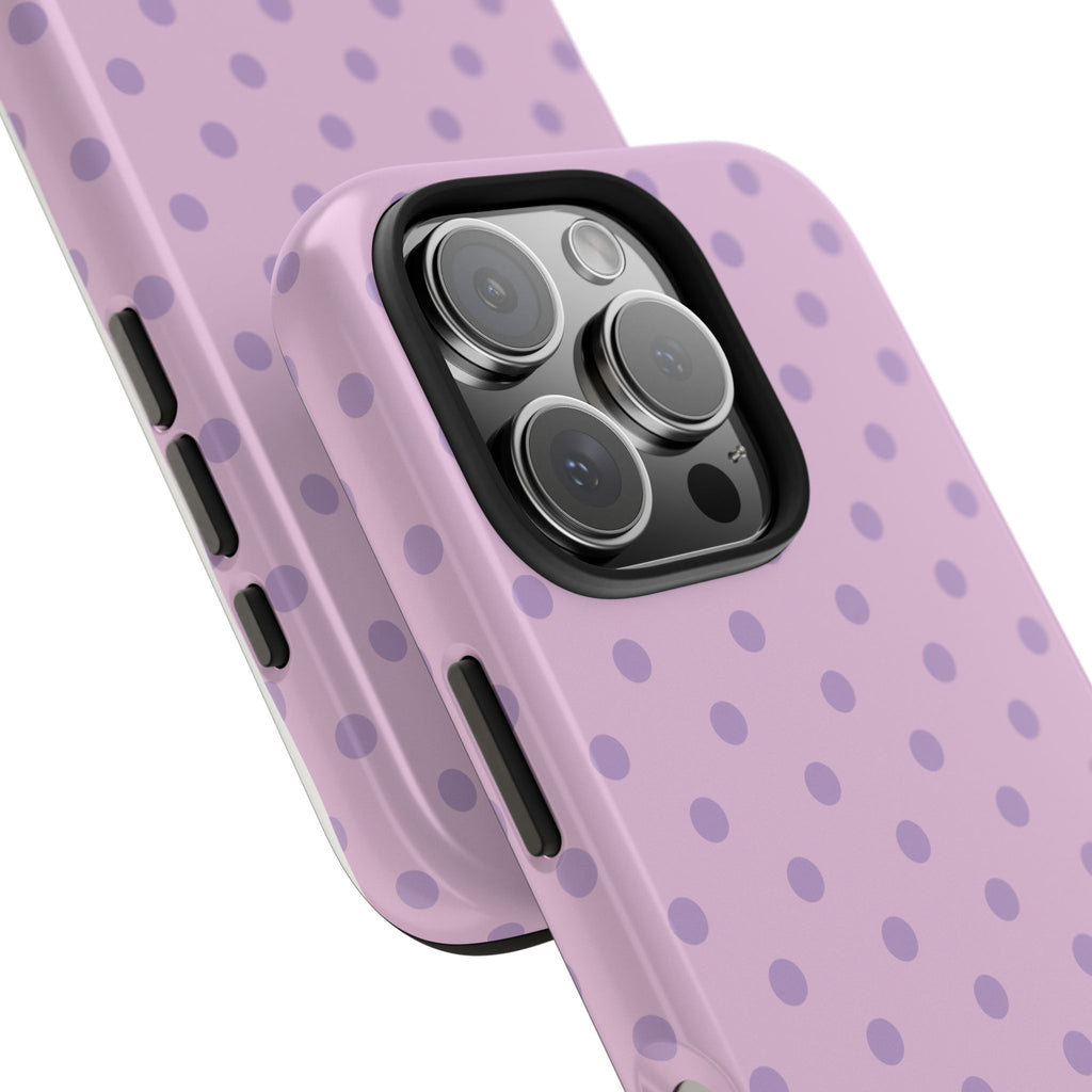 Purple Polka Dot Tough Phone Case — Durable Protective Phone Cover