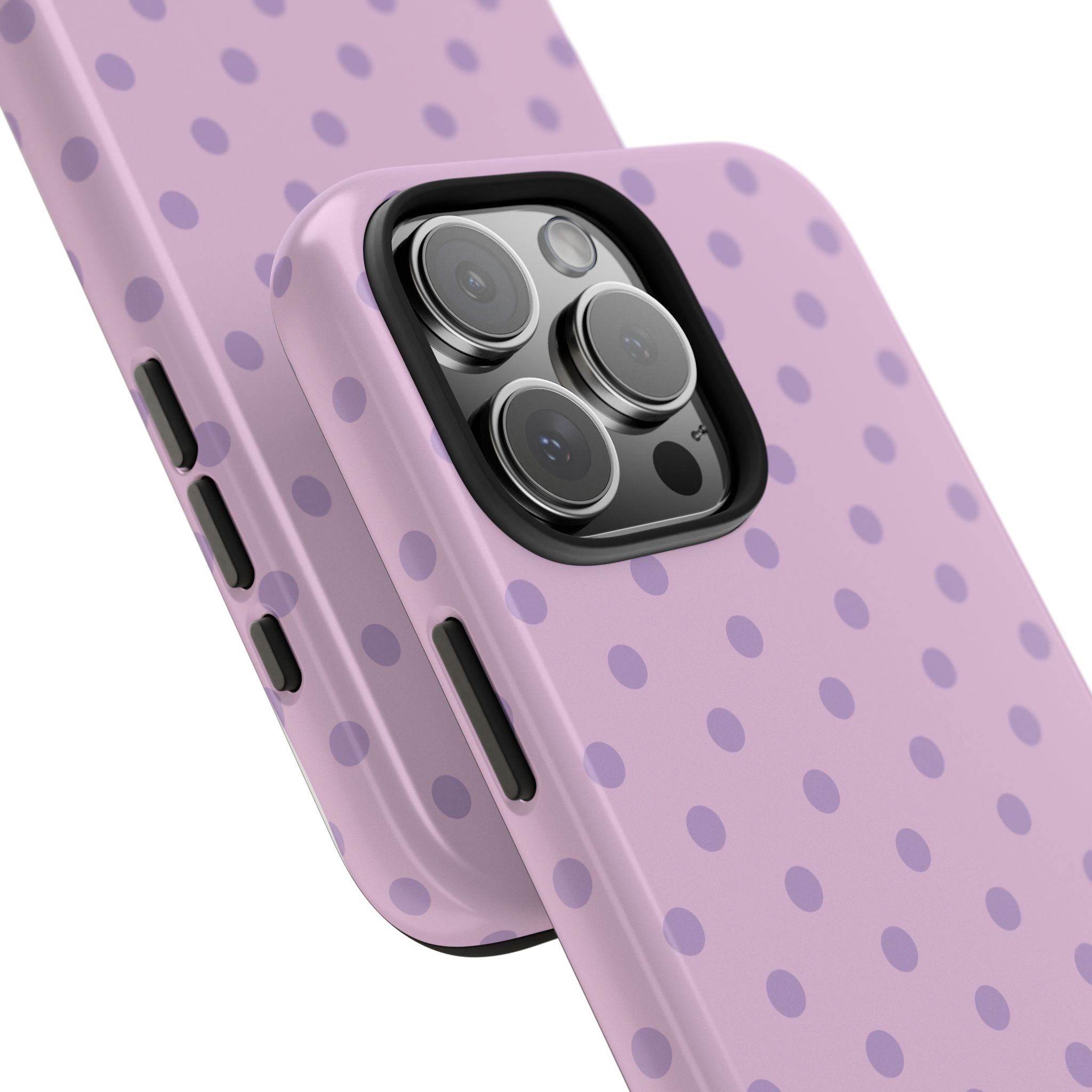 Purple Polka Dot Tough Phone Case — Durable Protective Phone Cover