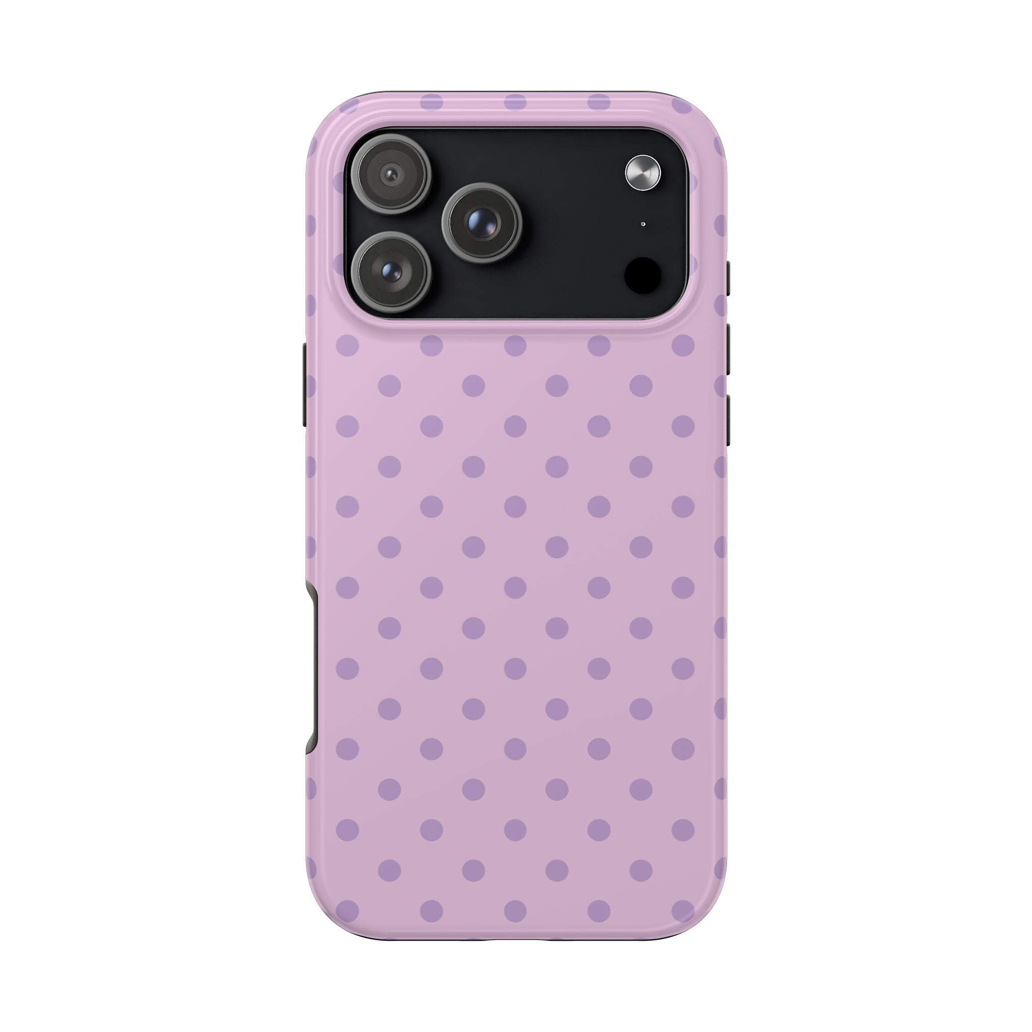 Purple Polka Dot Tough Phone Case — Durable Protective Phone Cover