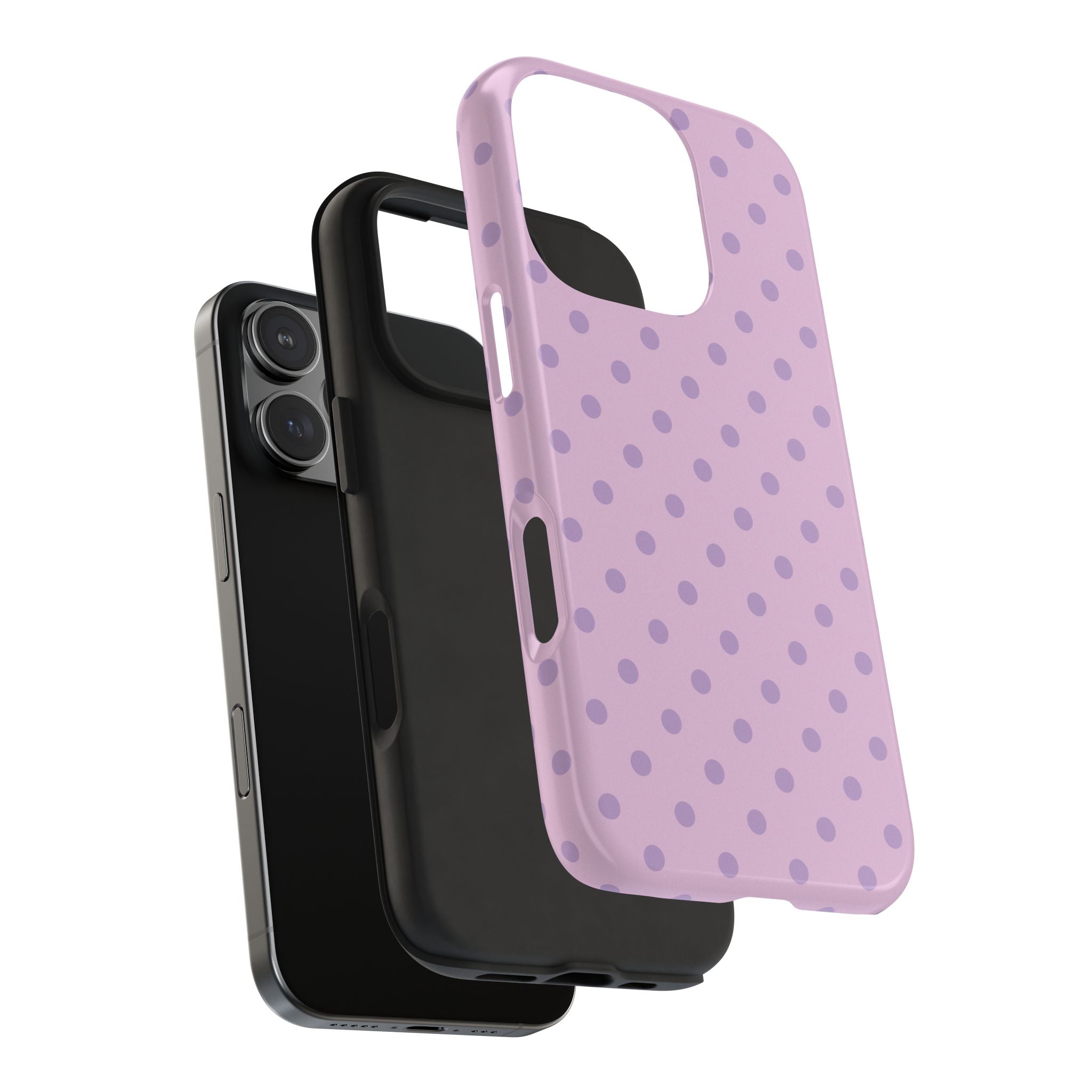 Purple Polka Dot Tough Phone Case — Durable Protective Phone Cover