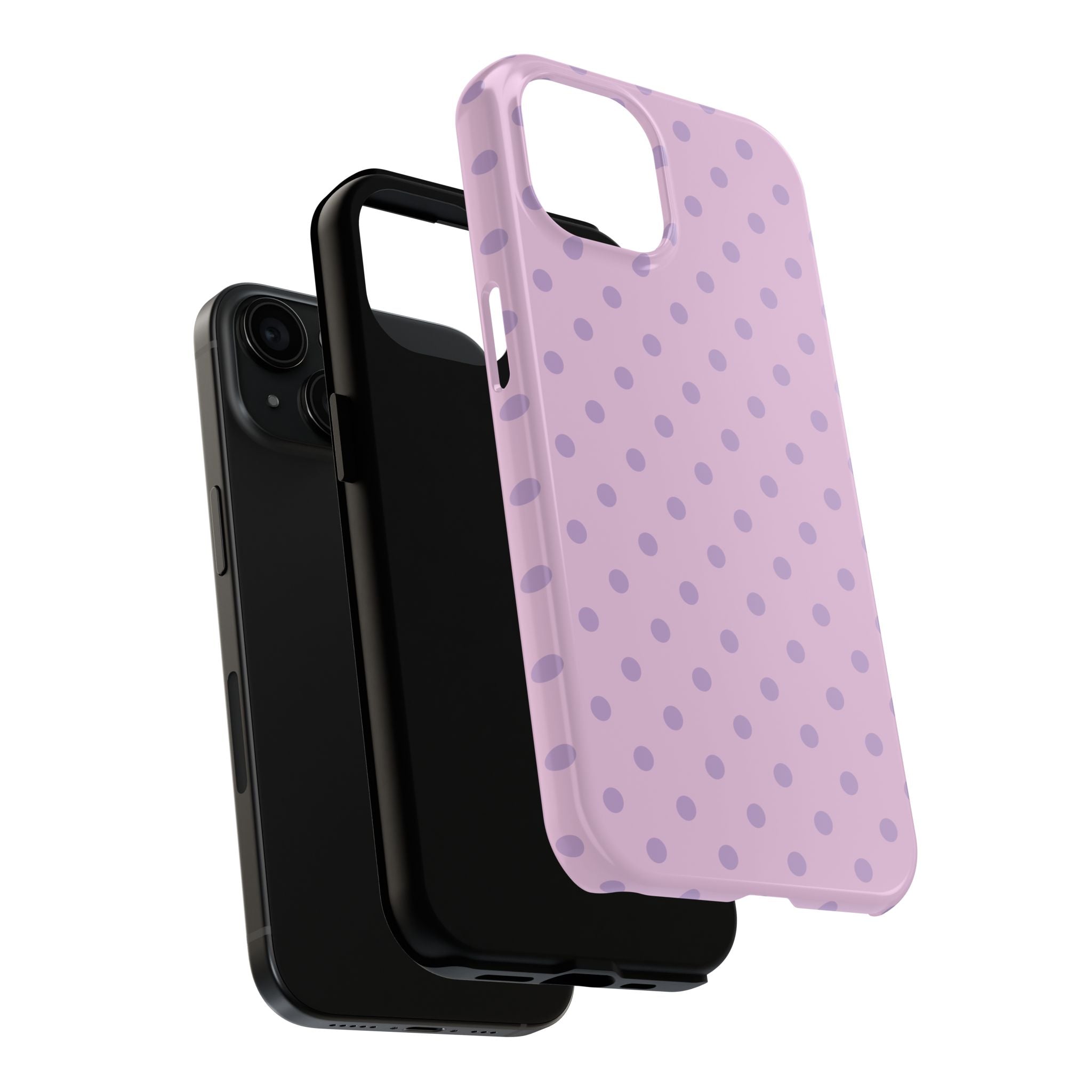 Purple Polka Dot Tough Phone Case — Durable Protective Phone Cover