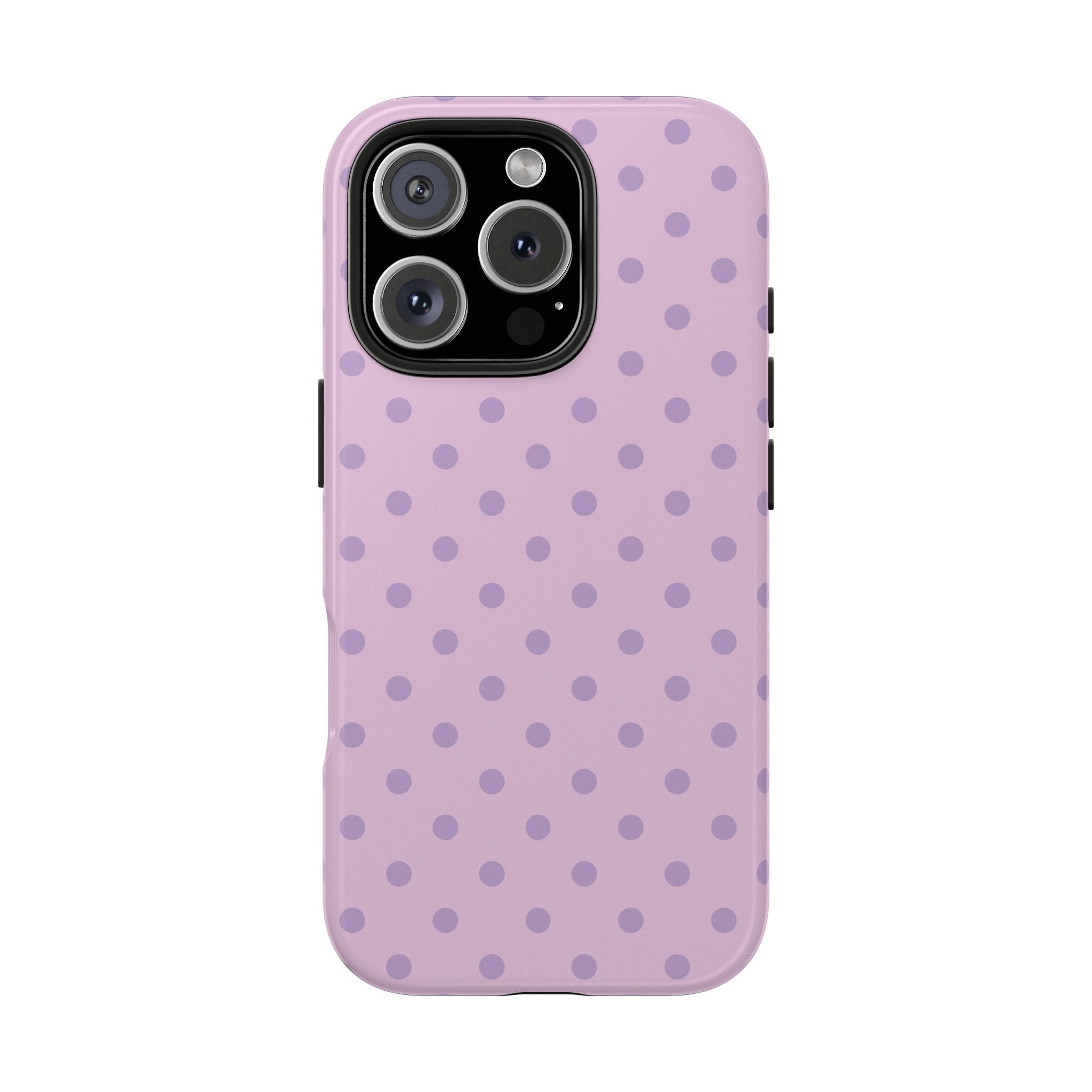 Purple Polka Dot Tough Phone Case — Durable Protective Phone Cover