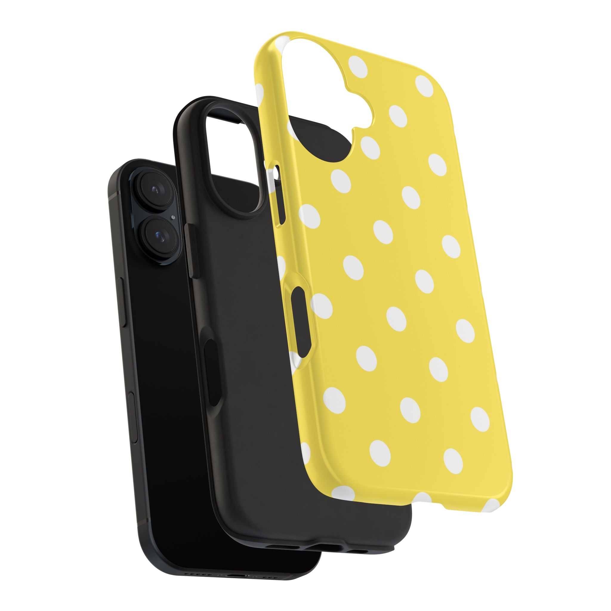 Yellow Polka Dot Tough Phone Case — Cute Protective iPhone Cover