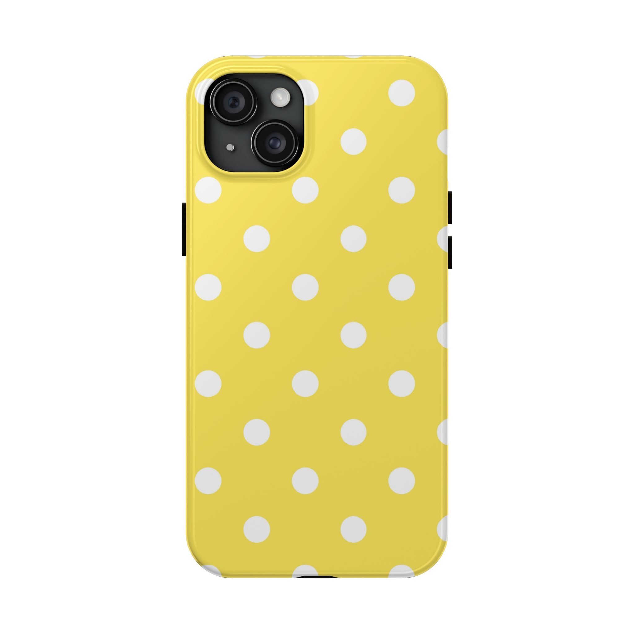 Yellow Polka Dot Tough Phone Case — Cute Protective iPhone Cover