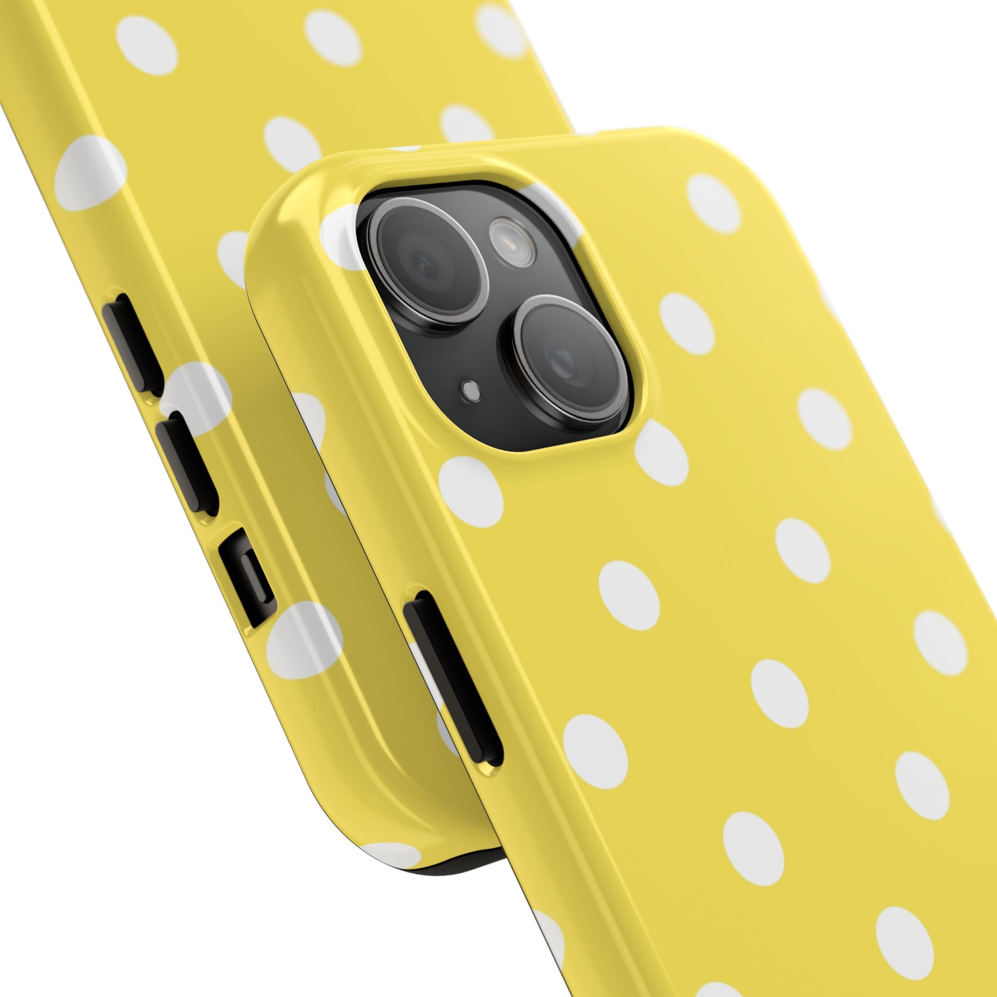 Yellow Polka Dot Tough Phone Case — Cute Protective iPhone Cover