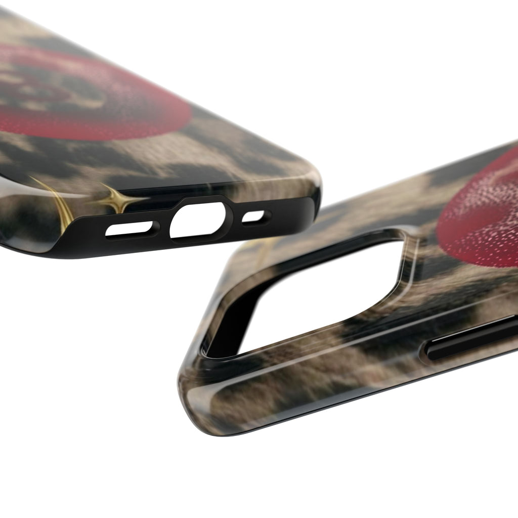 8 Ball Leopard Phone Case — Tough Protective Phone Case with Red 8-Ball Design