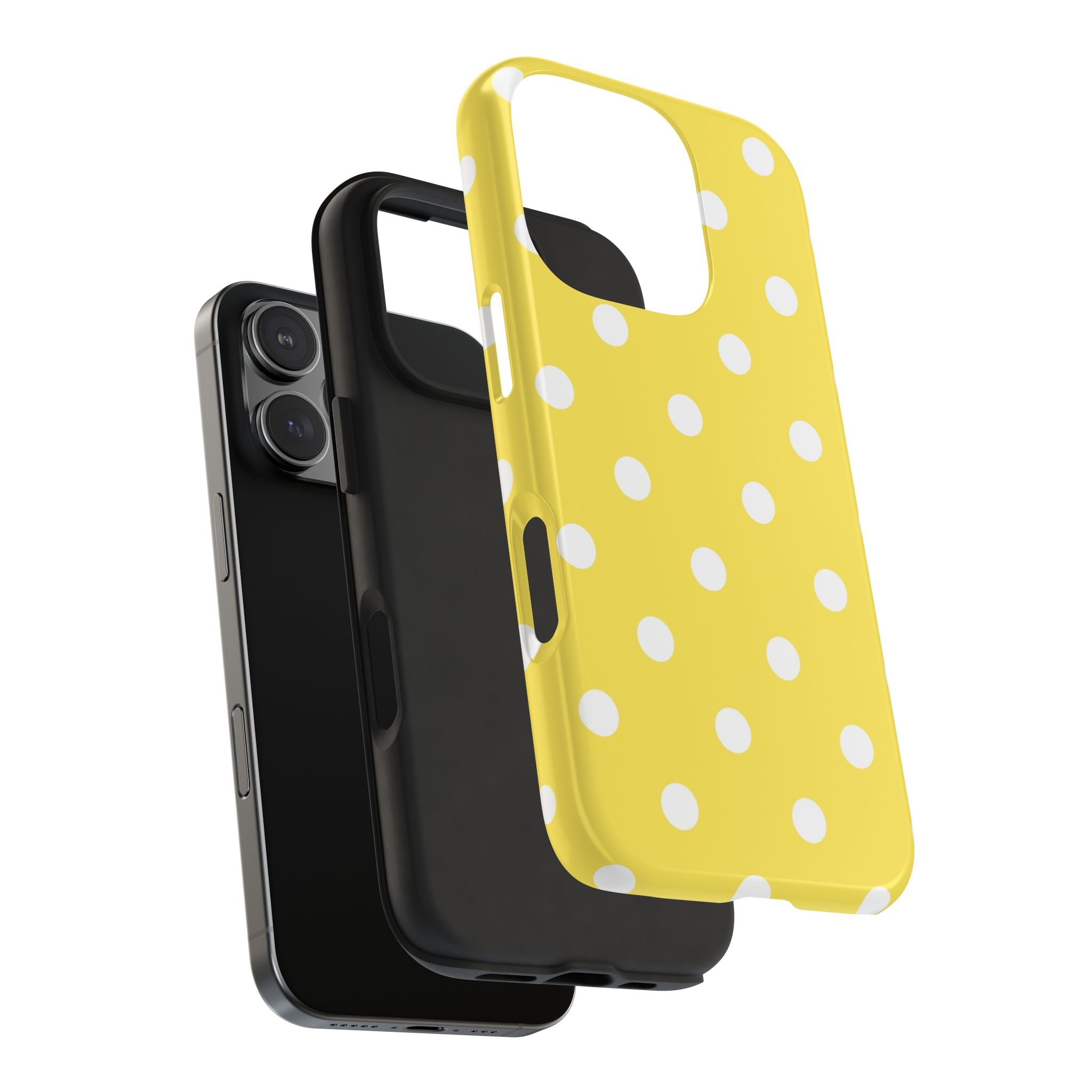 Yellow Polka Dot Tough Phone Case — Cute Protective iPhone Cover