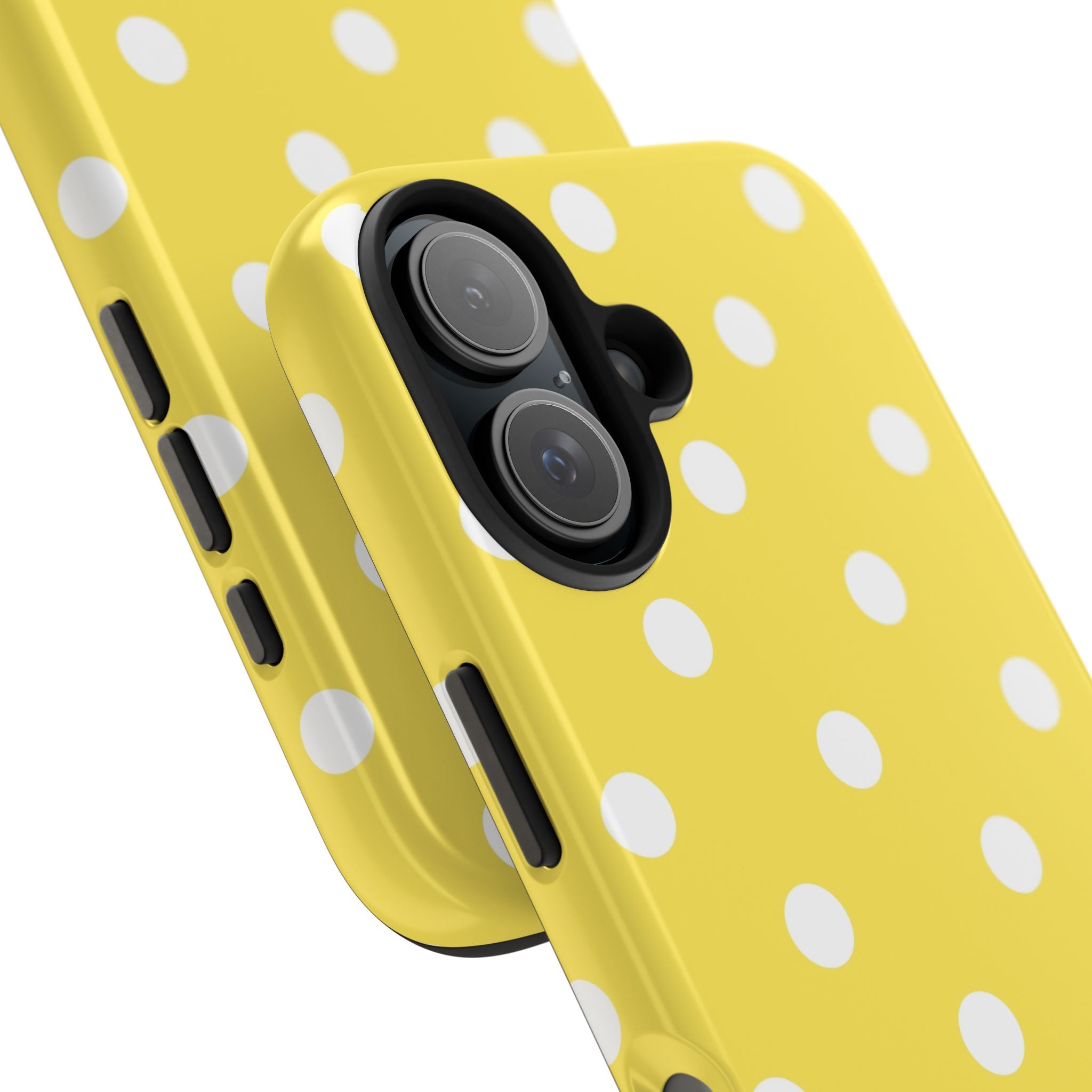 Yellow Polka Dot Tough Phone Case — Cute Protective iPhone Cover