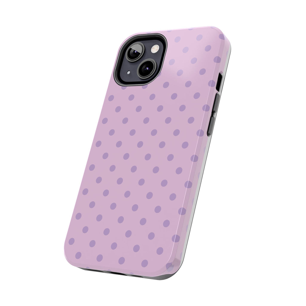 Purple Polka Dot Tough Phone Case — Durable Protective Phone Cover