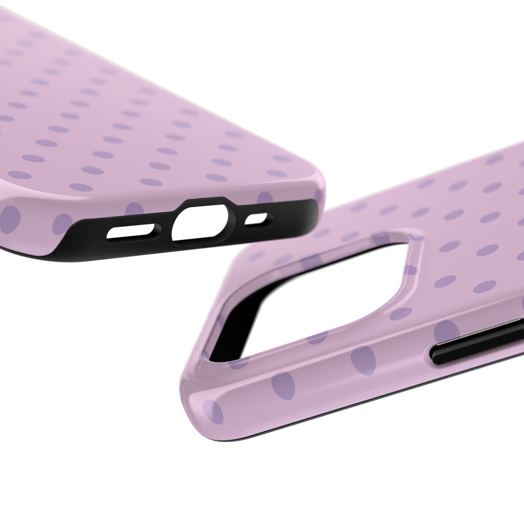 Purple Polka Dot Tough Phone Case — Durable Protective Phone Cover