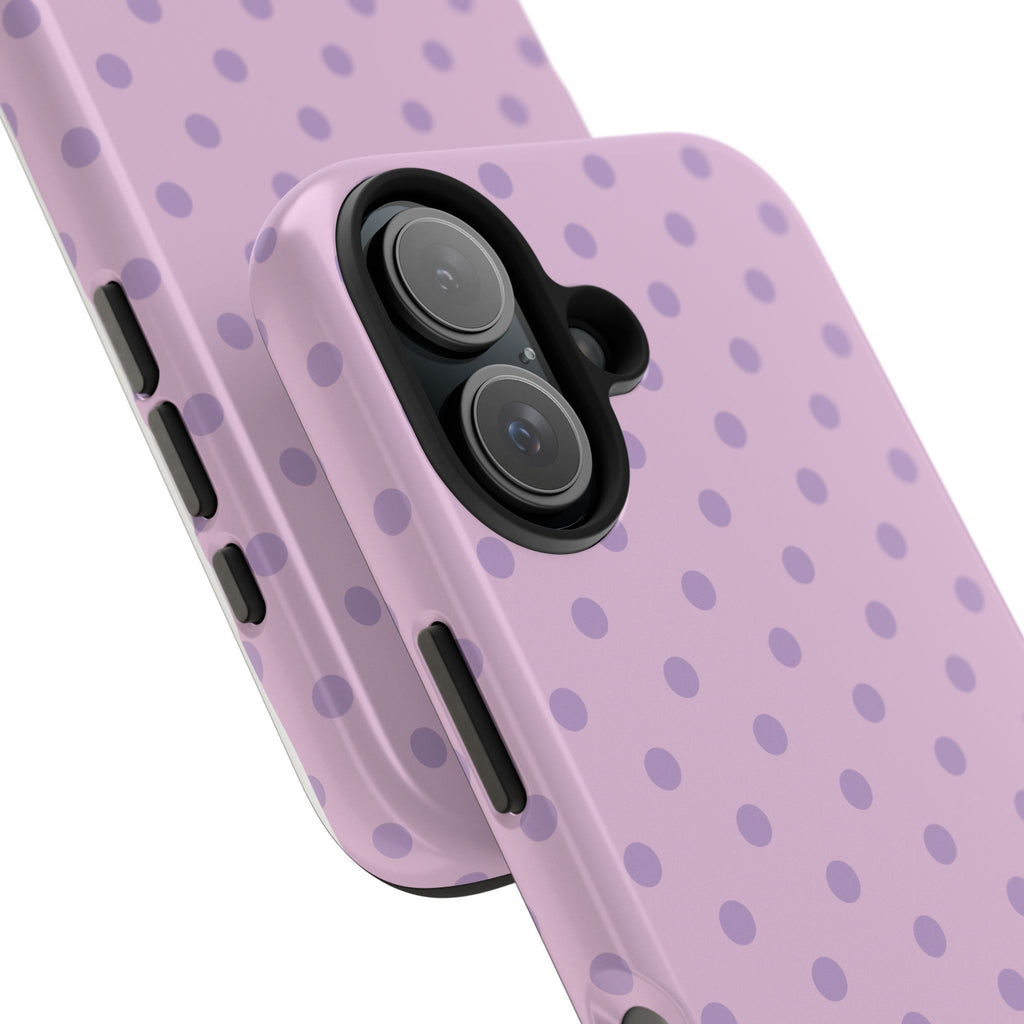 Purple Polka Dot Tough Phone Case — Durable Protective Phone Cover