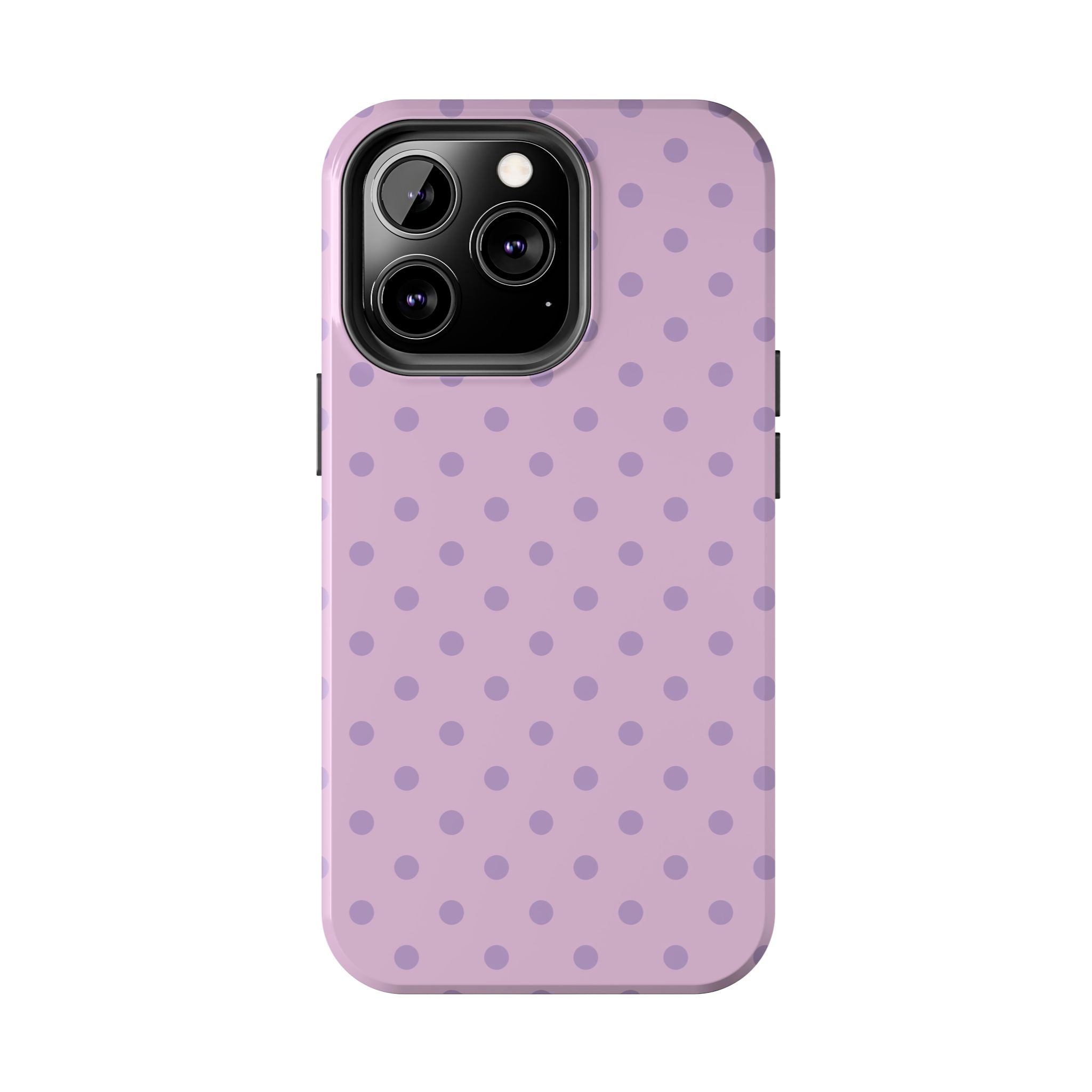 Purple Polka Dot Tough Phone Case — Durable Protective Phone Cover
