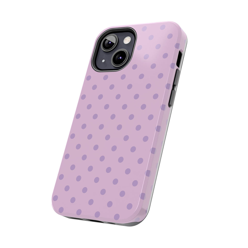 Purple Polka Dot Tough Phone Case — Durable Protective Phone Cover