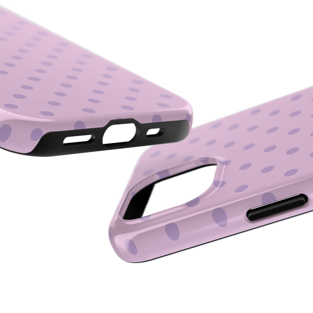 Purple Polka Dot Tough Phone Case — Durable Protective Phone Cover