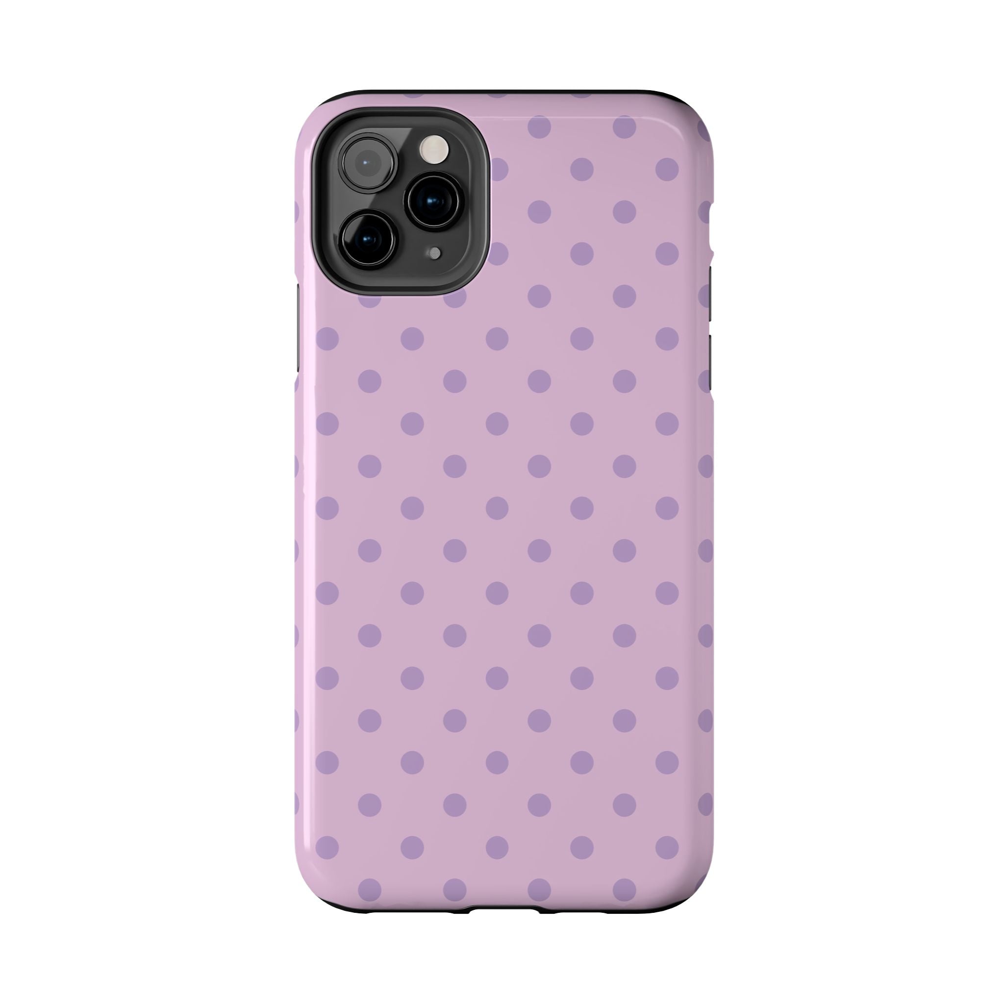 Purple Polka Dot Tough Phone Case — Durable Protective Phone Cover