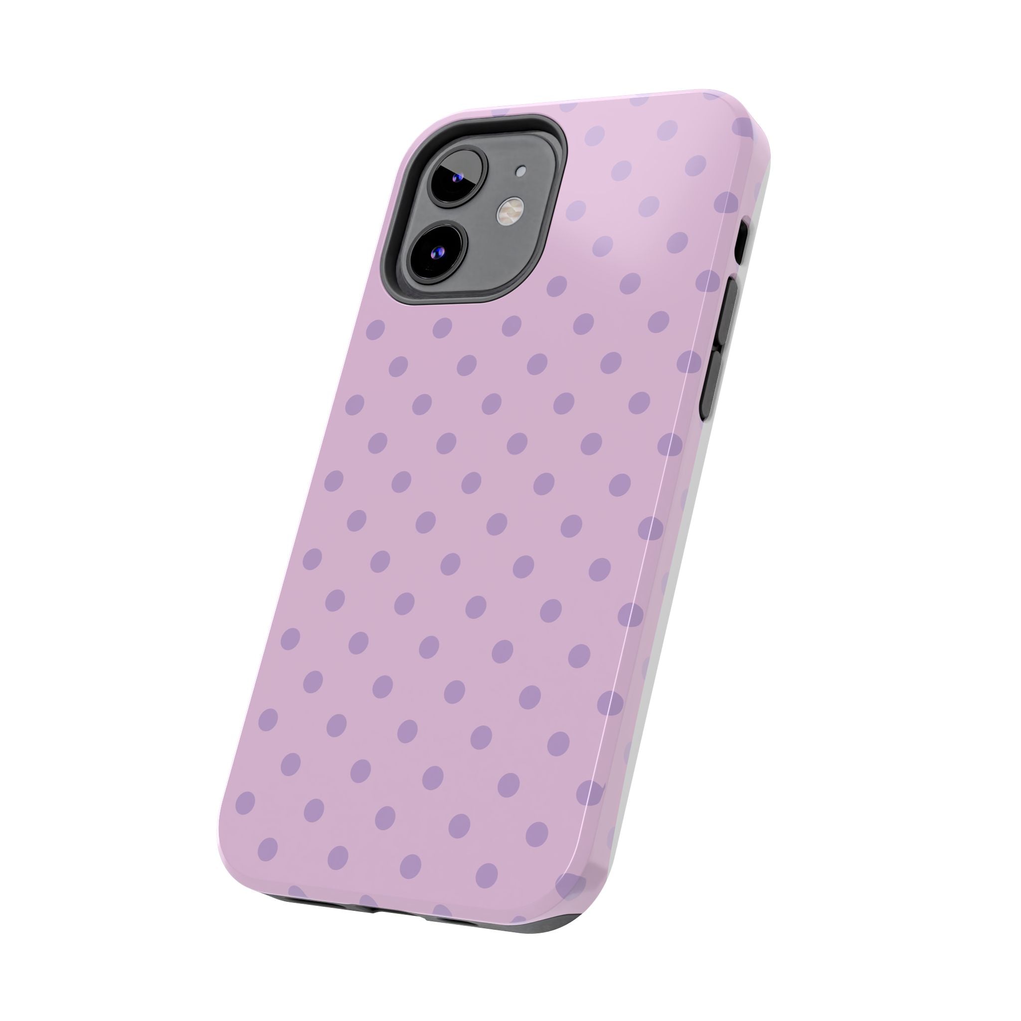 Purple Polka Dot Tough Phone Case — Durable Protective Phone Cover