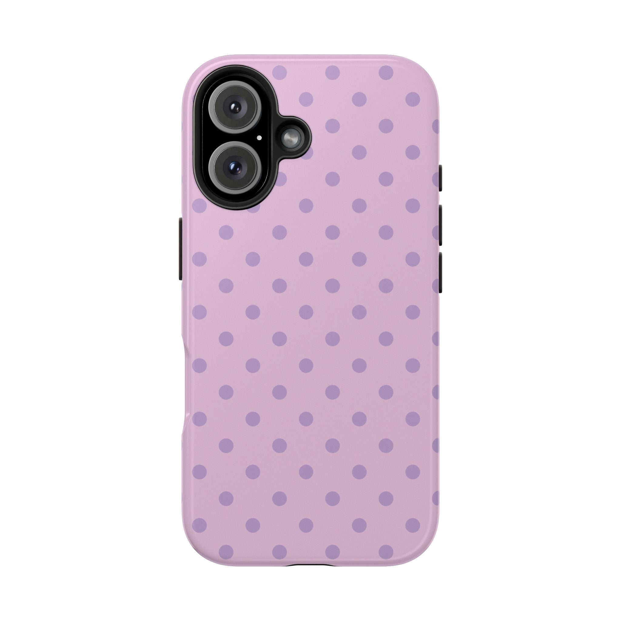 Purple Polka Dot Tough Phone Case — Durable Protective Phone Cover