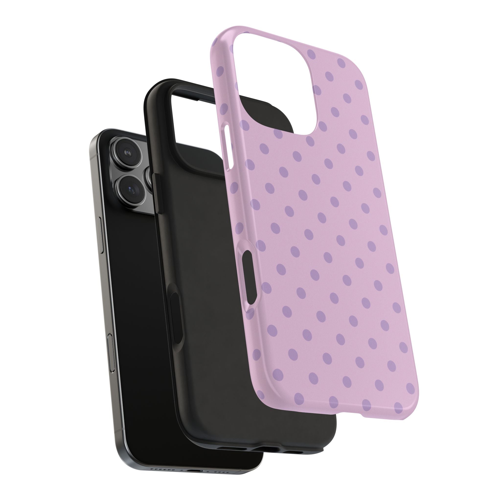 Purple Polka Dot Tough Phone Case — Durable Protective Phone Cover