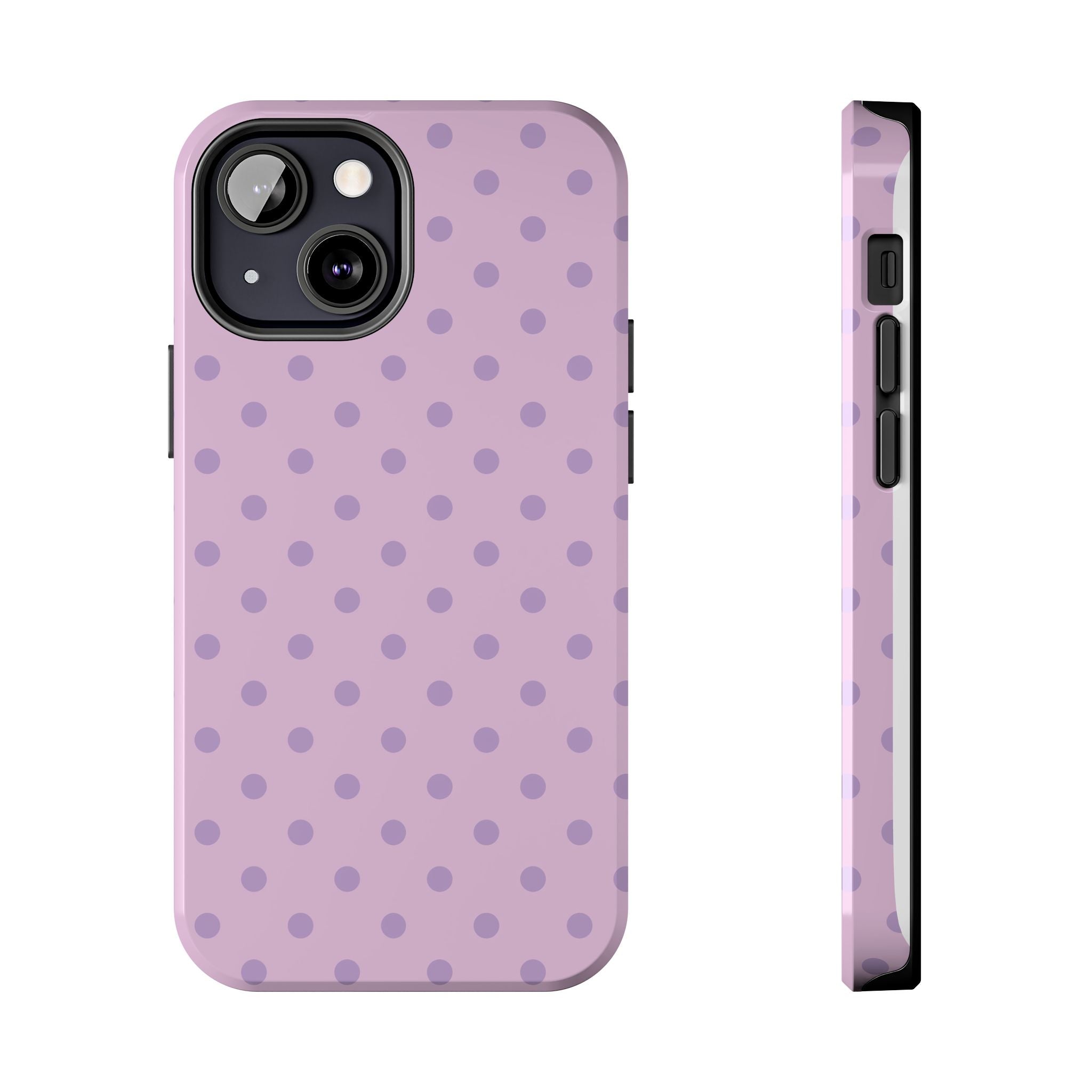 Purple Polka Dot Tough Phone Case — Durable Protective Phone Cover