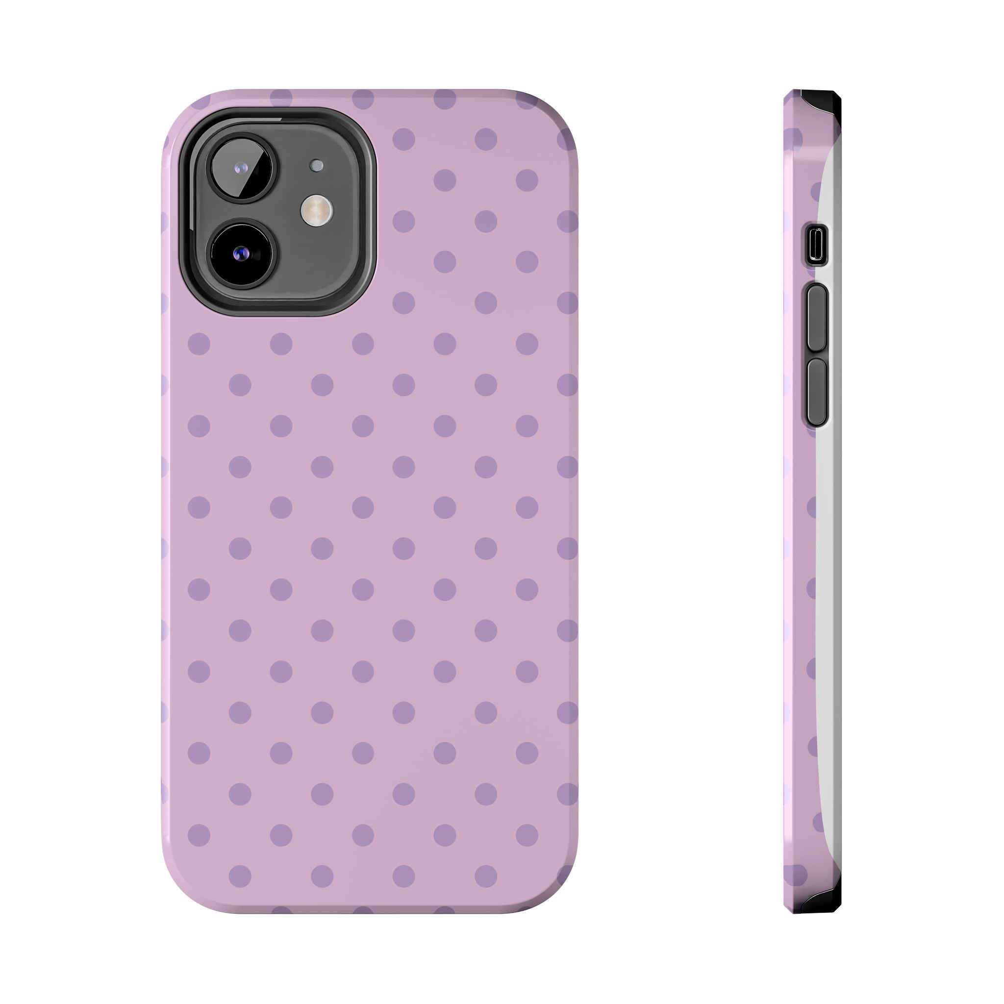 Purple Polka Dot Tough Phone Case — Durable Protective Phone Cover