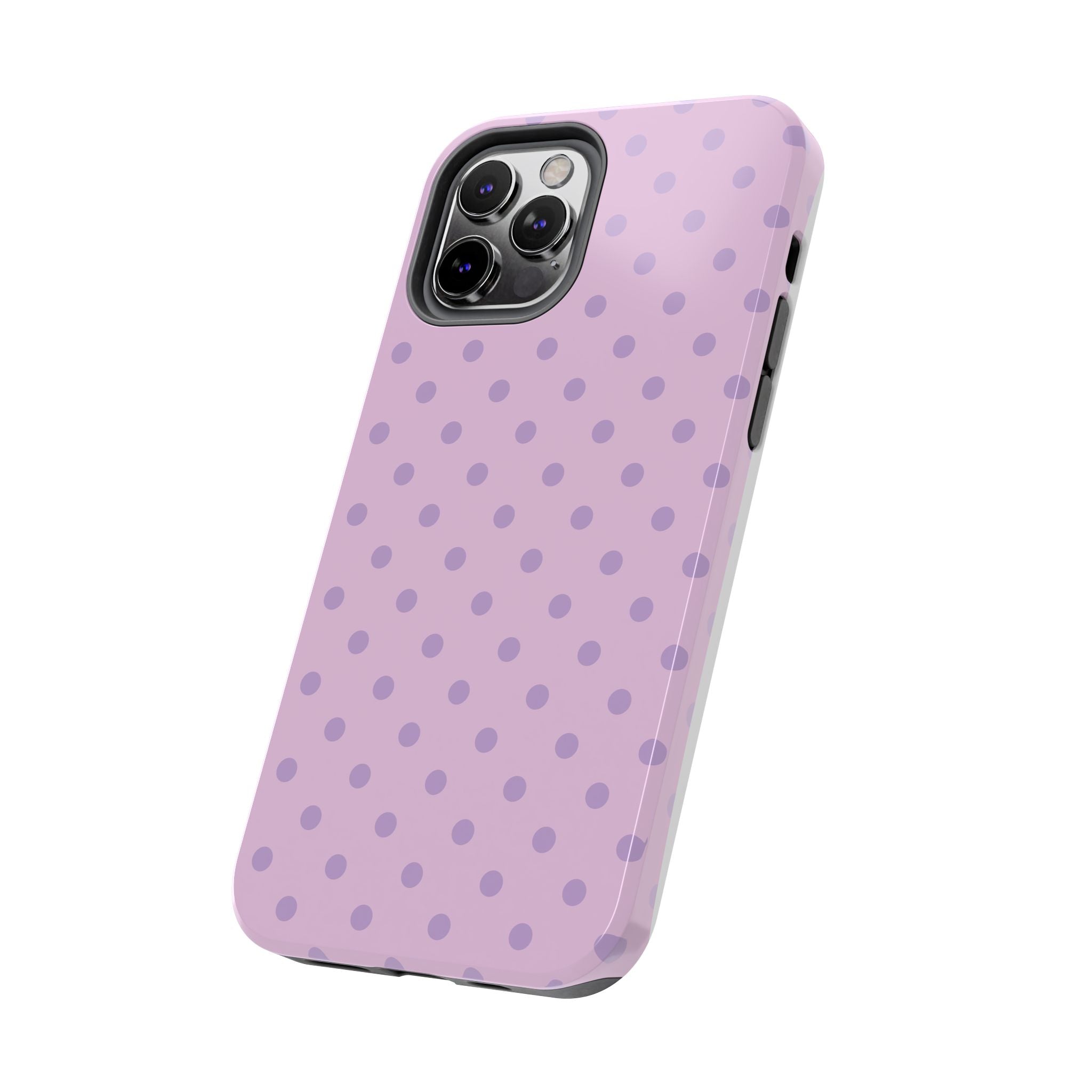 Purple Polka Dot Tough Phone Case — Durable Protective Phone Cover