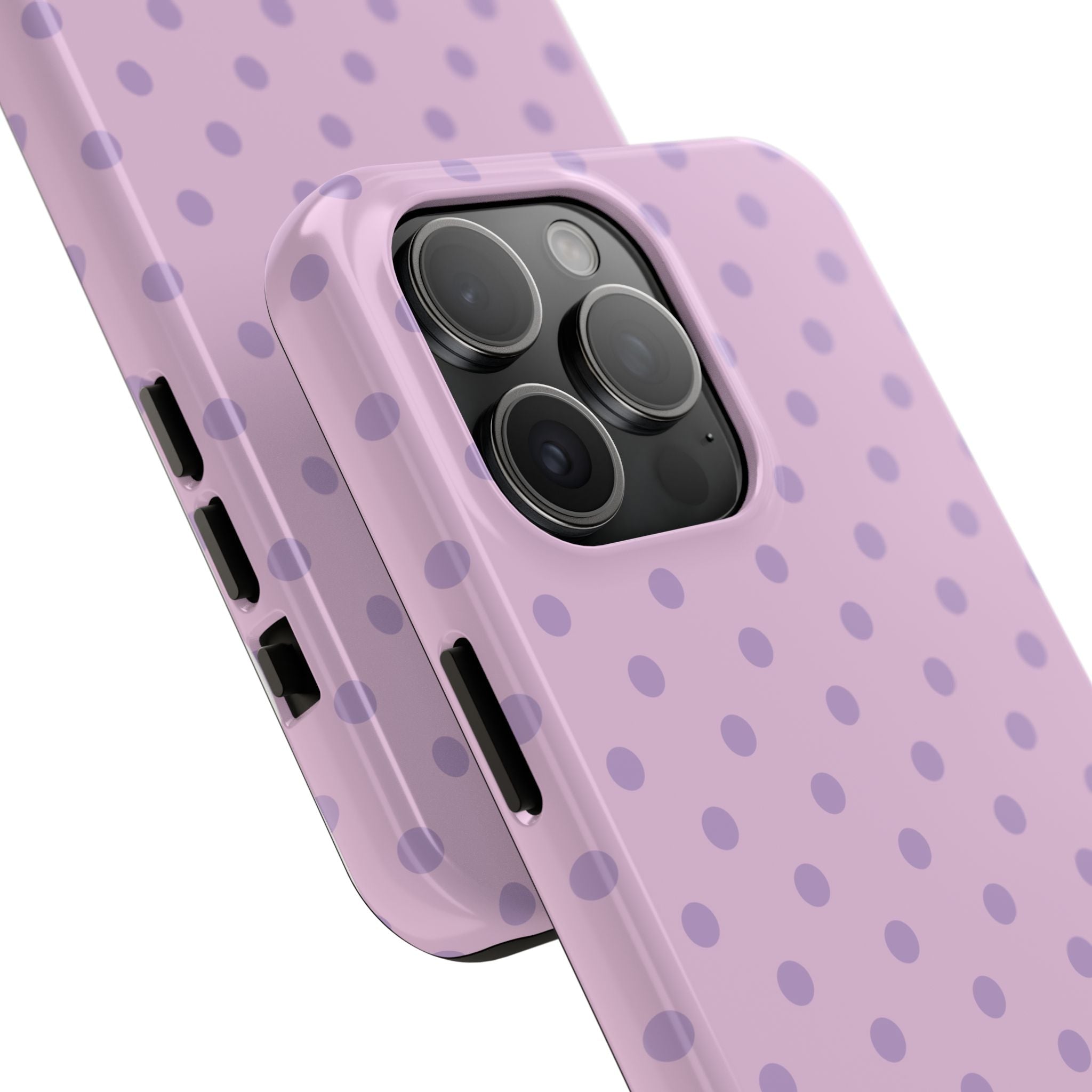 Purple Polka Dot Tough Phone Case — Durable Protective Phone Cover