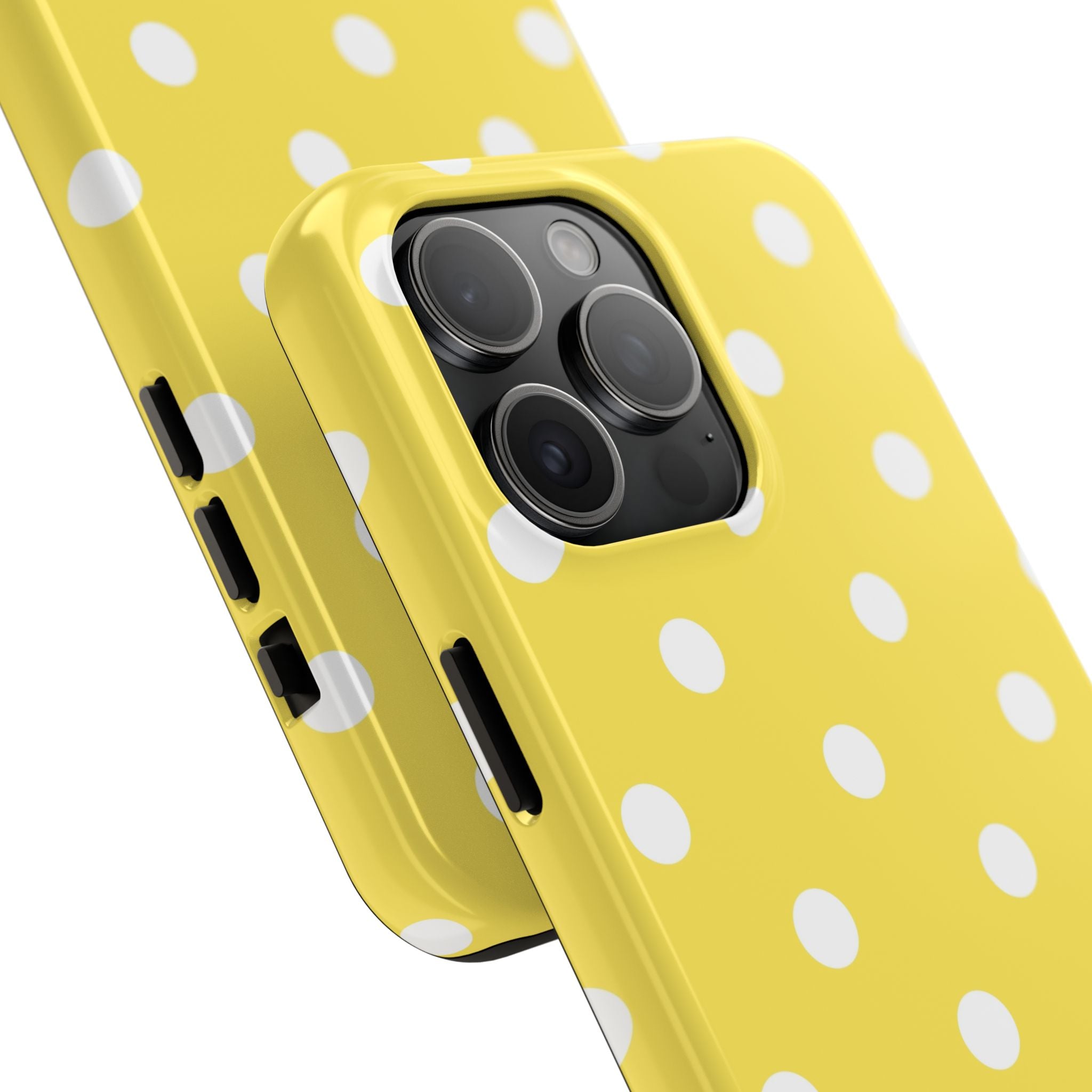 Yellow Polka Dot Tough Phone Case — Cute Protective iPhone Cover