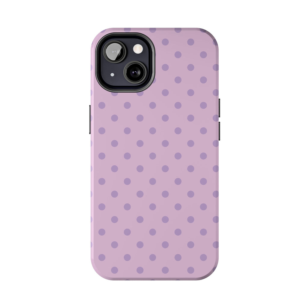 Purple Polka Dot Tough Phone Case — Durable Protective Phone Cover