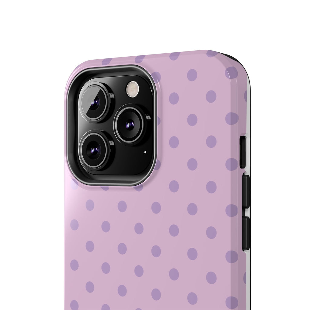 Purple Polka Dot Tough Phone Case — Durable Protective Phone Cover