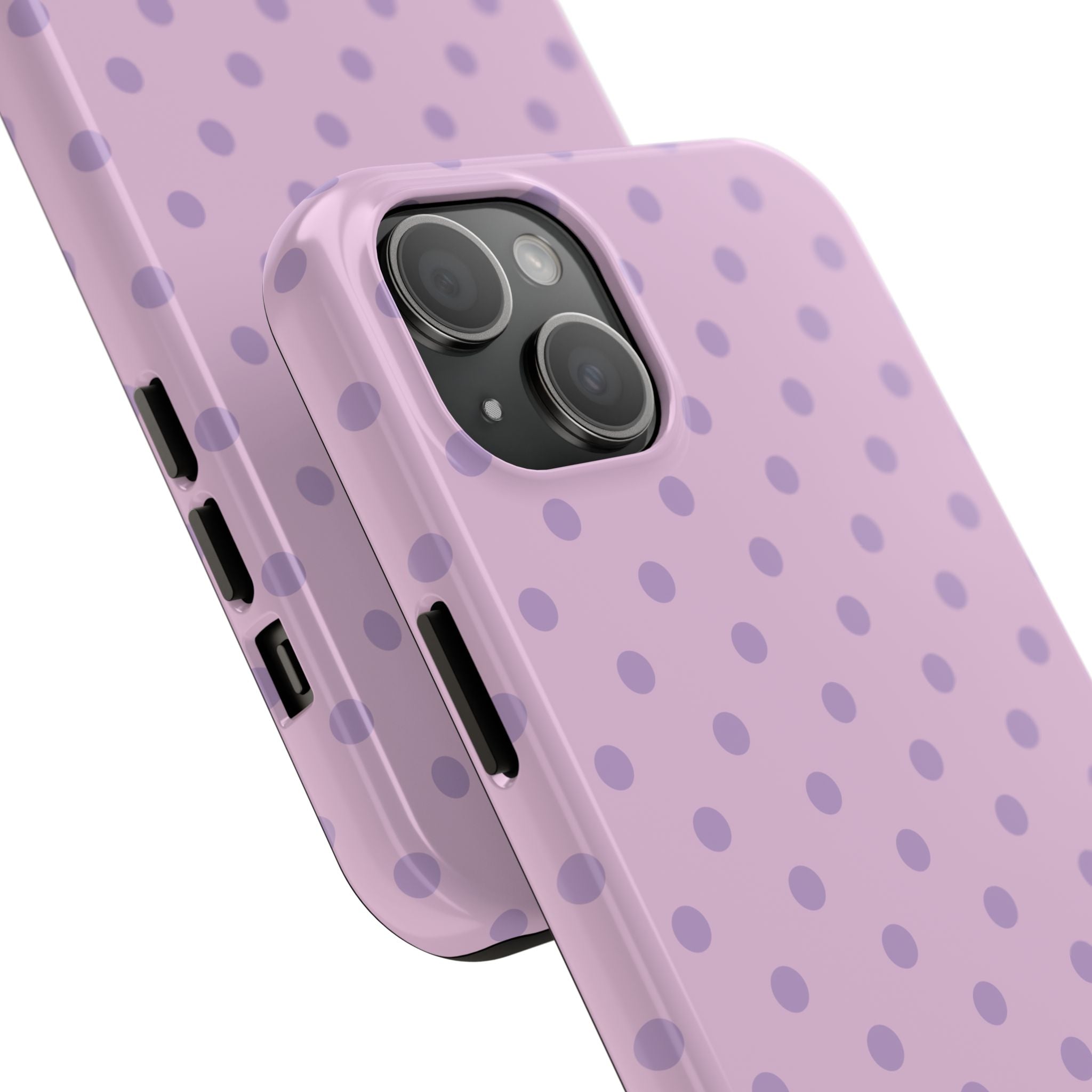 Purple Polka Dot Tough Phone Case — Durable Protective Phone Cover