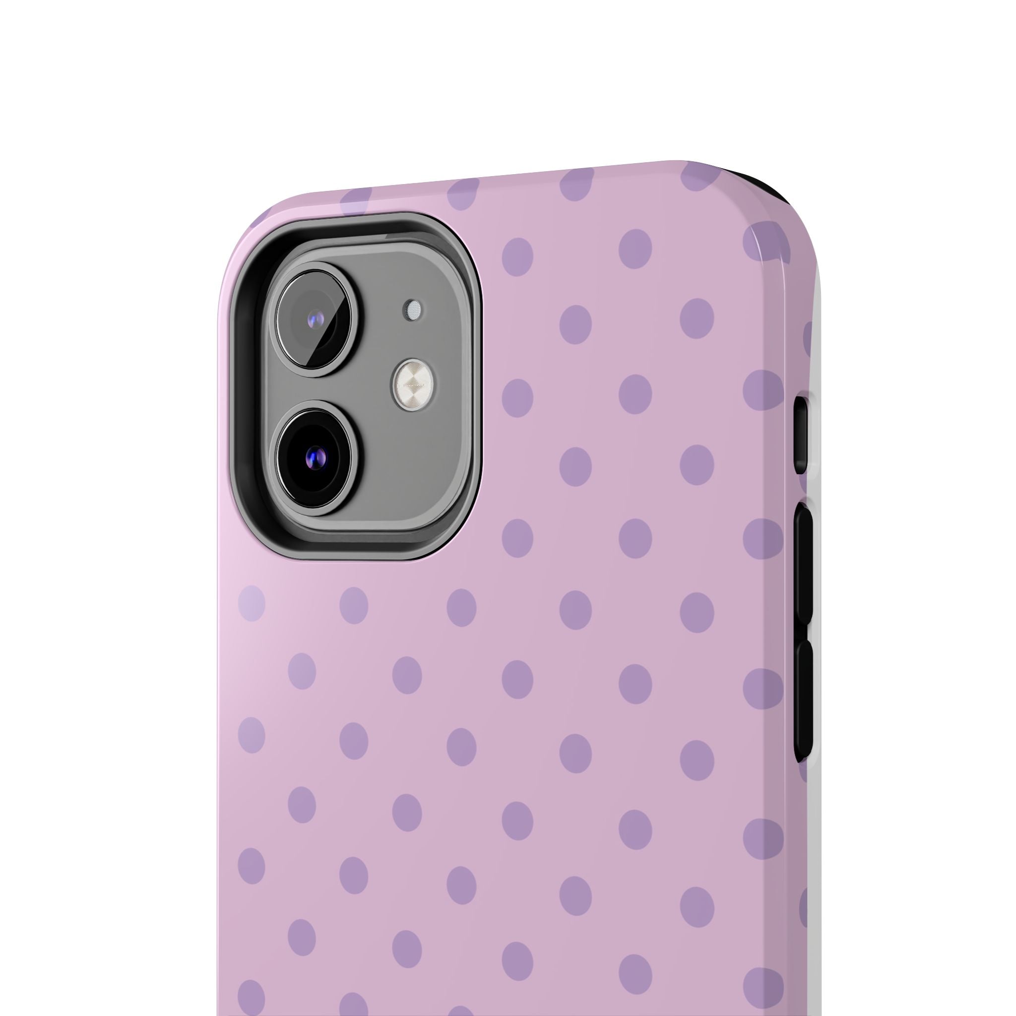 Purple Polka Dot Tough Phone Case — Durable Protective Phone Cover
