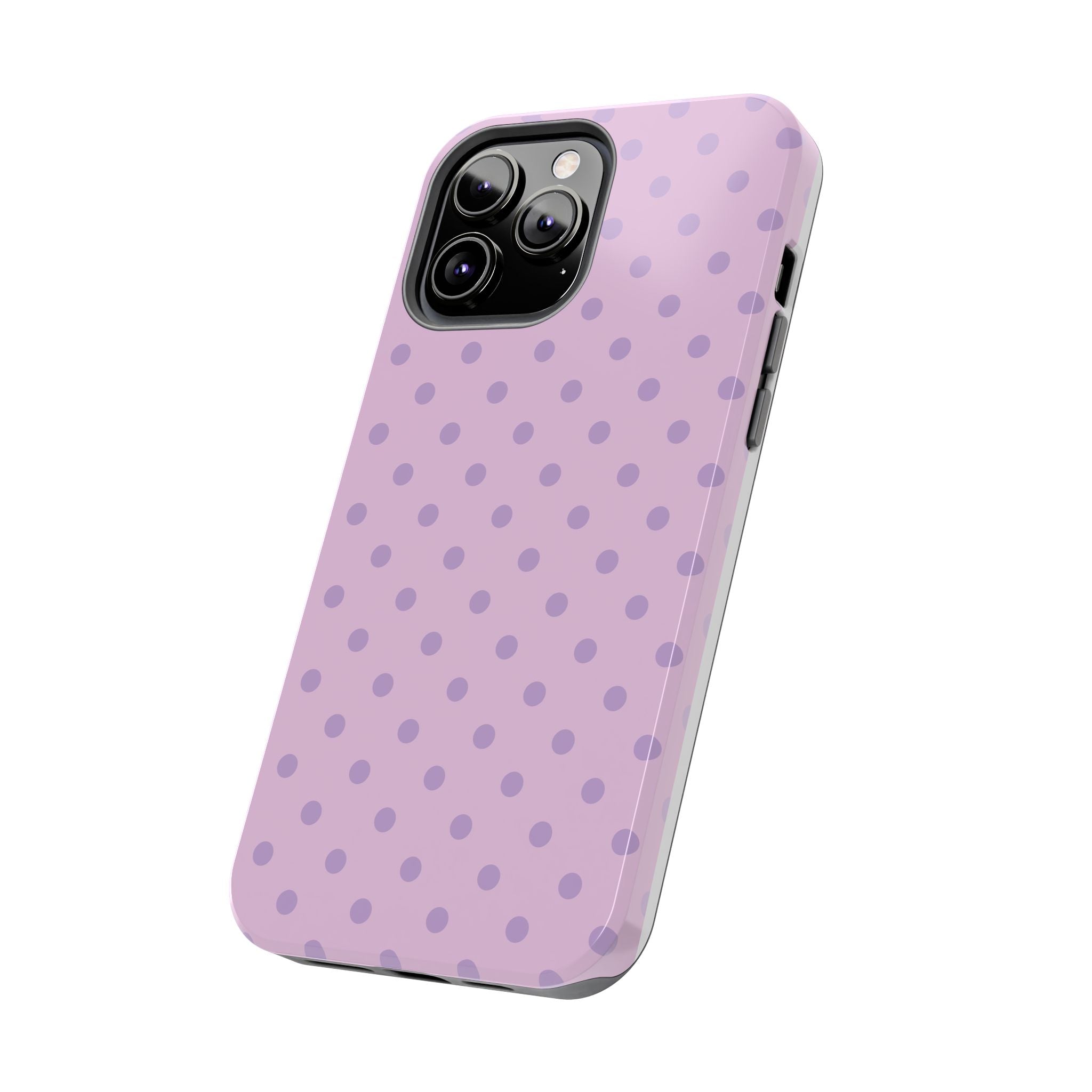 Purple Polka Dot Tough Phone Case — Durable Protective Phone Cover