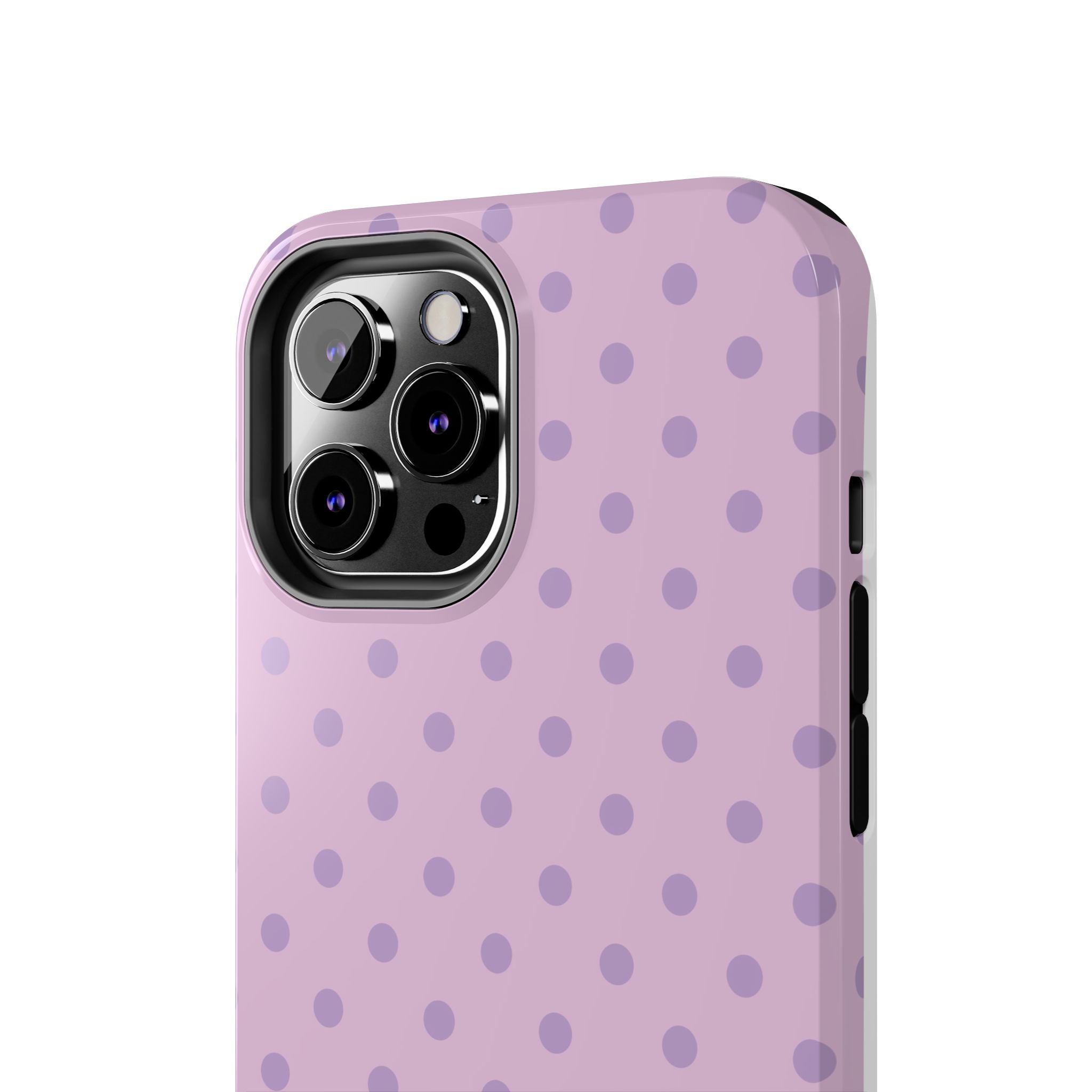 Purple Polka Dot Tough Phone Case — Durable Protective Phone Cover