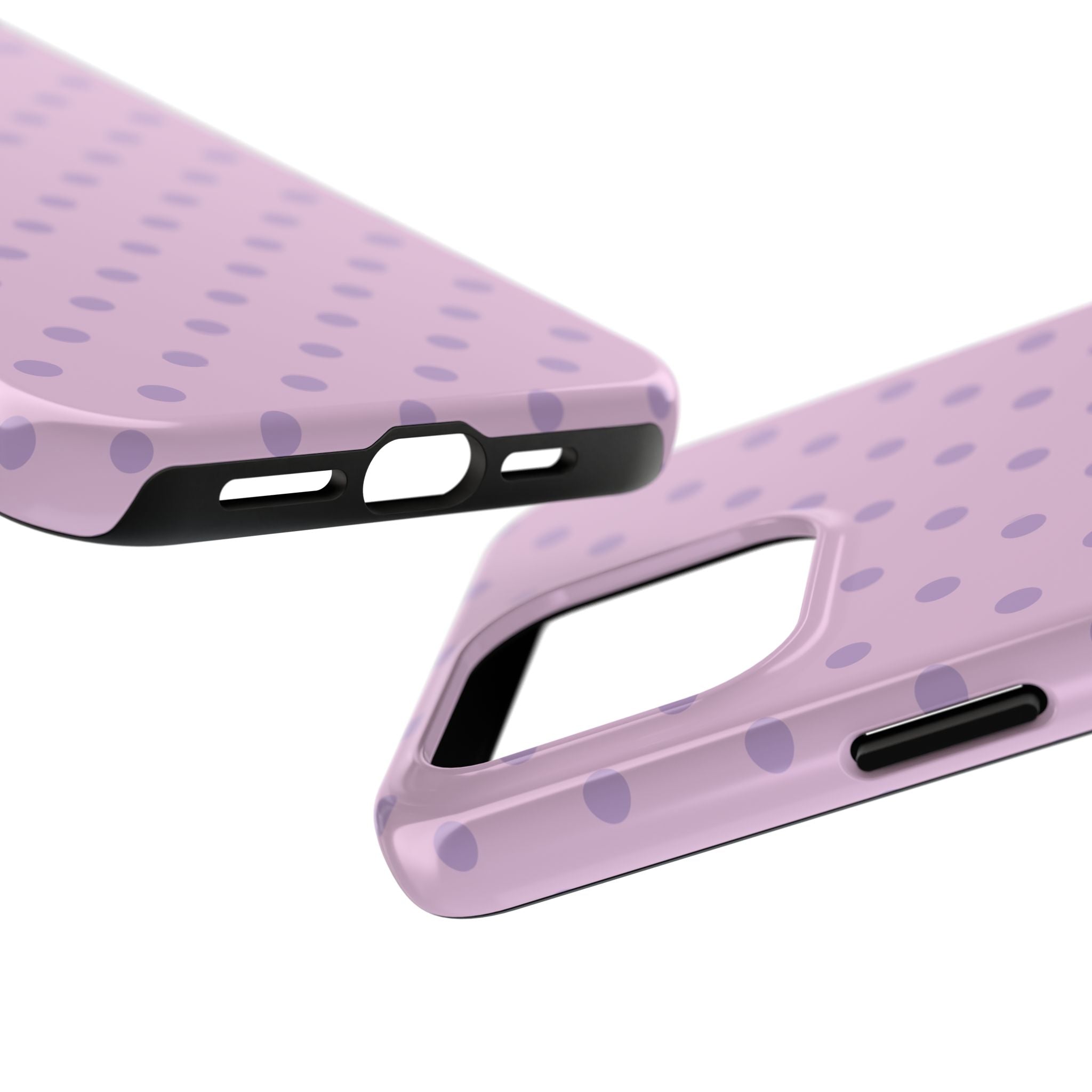 Purple Polka Dot Tough Phone Case — Durable Protective Phone Cover