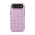 Purple Polka Dot Tough Phone Case — Durable Protective Phone Cover