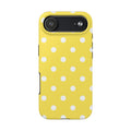 Yellow Polka Dot Tough Phone Case — Cute Protective iPhone Cover