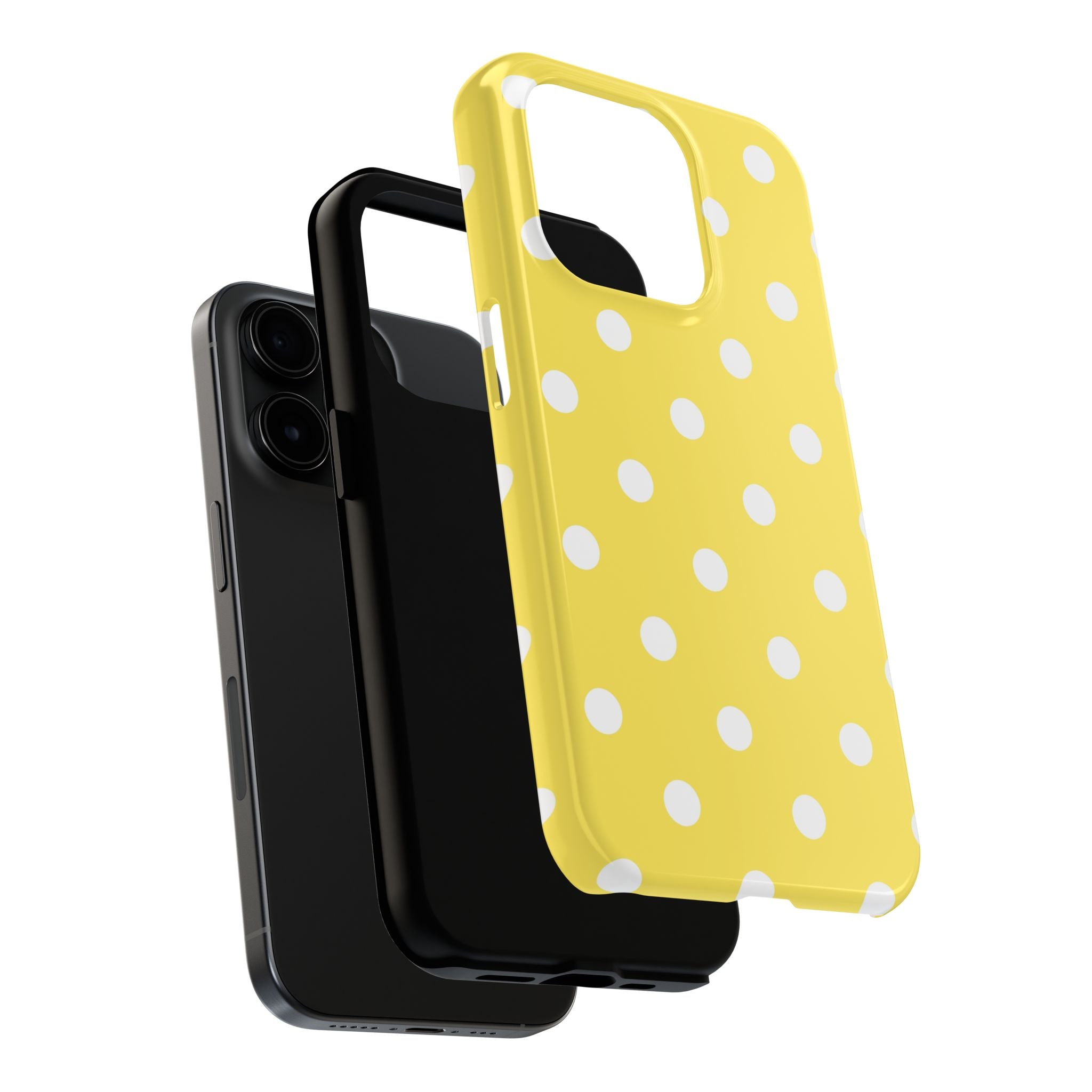 Yellow Polka Dot Tough Phone Case — Cute Protective iPhone Cover