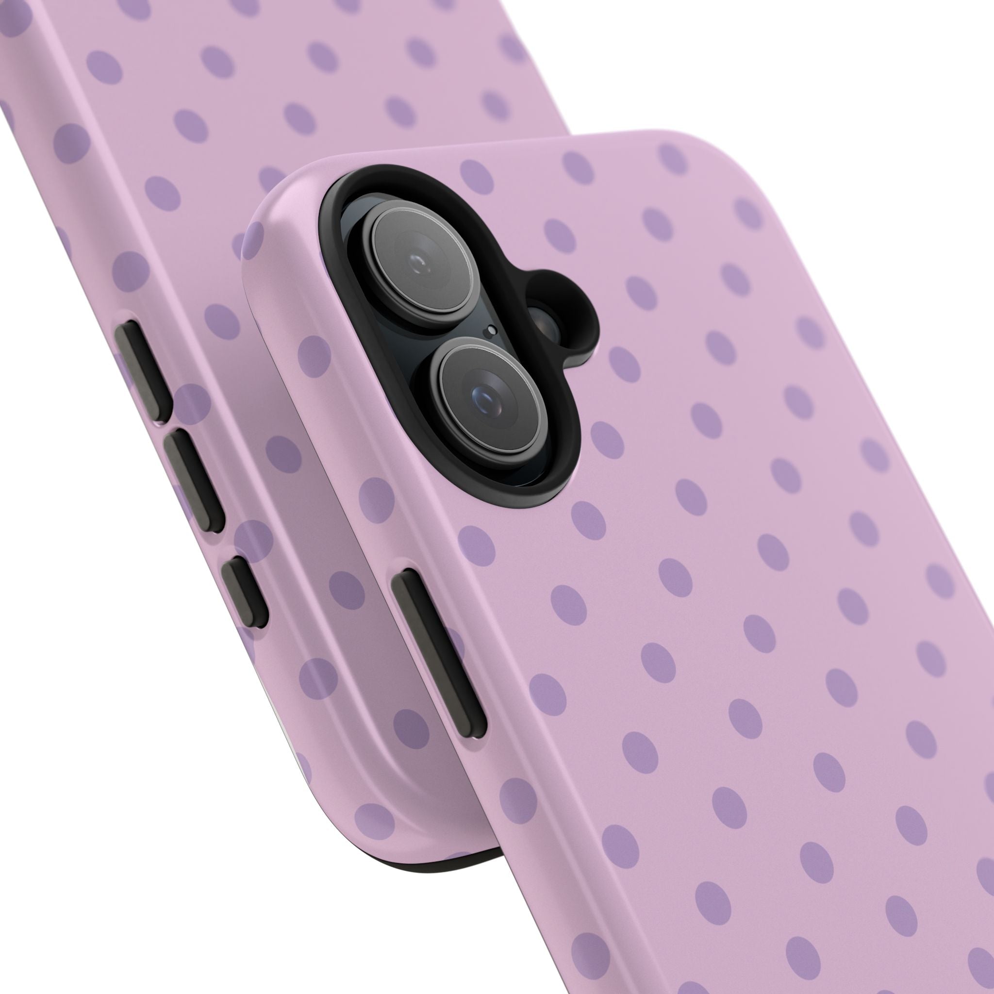 Purple Polka Dot Tough Phone Case — Durable Protective Phone Cover