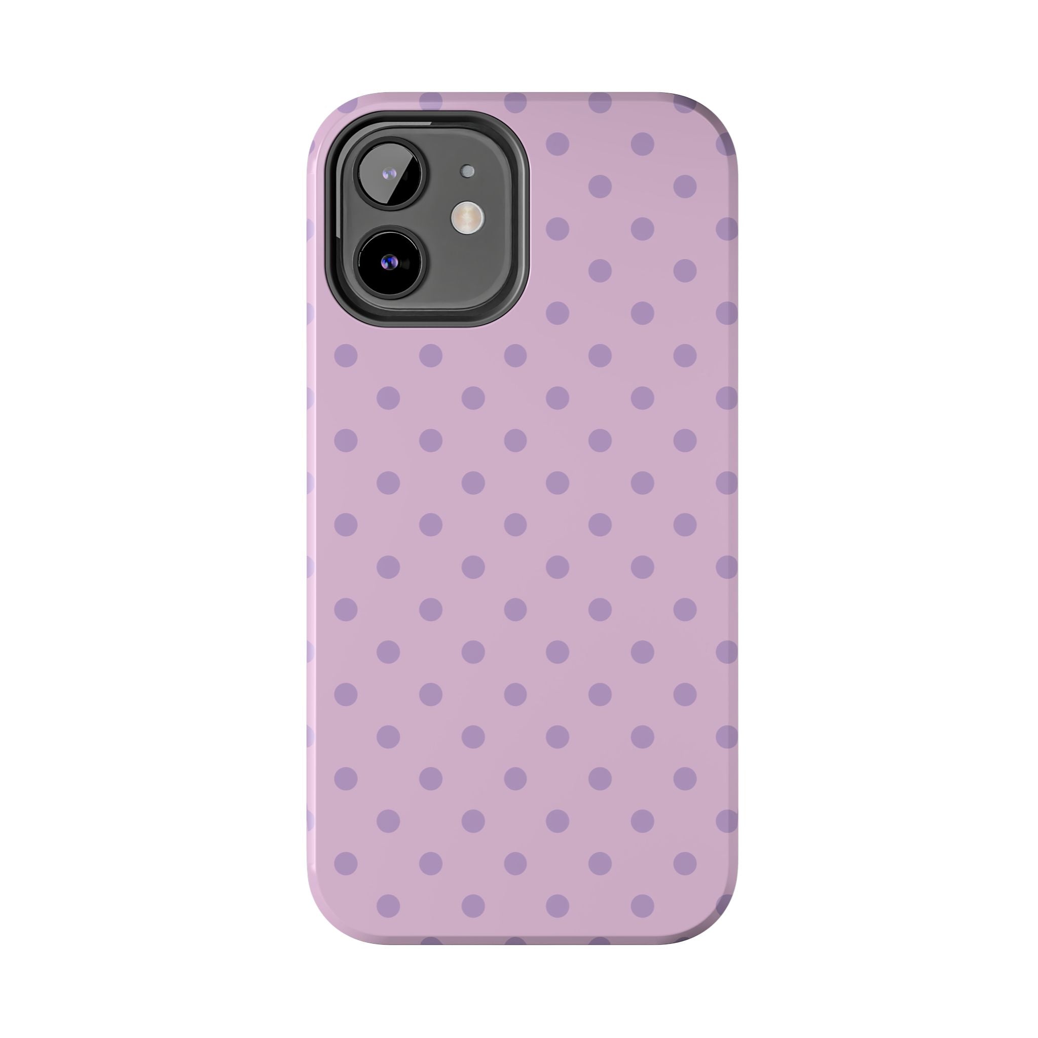 Purple Polka Dot Tough Phone Case — Durable Protective Phone Cover