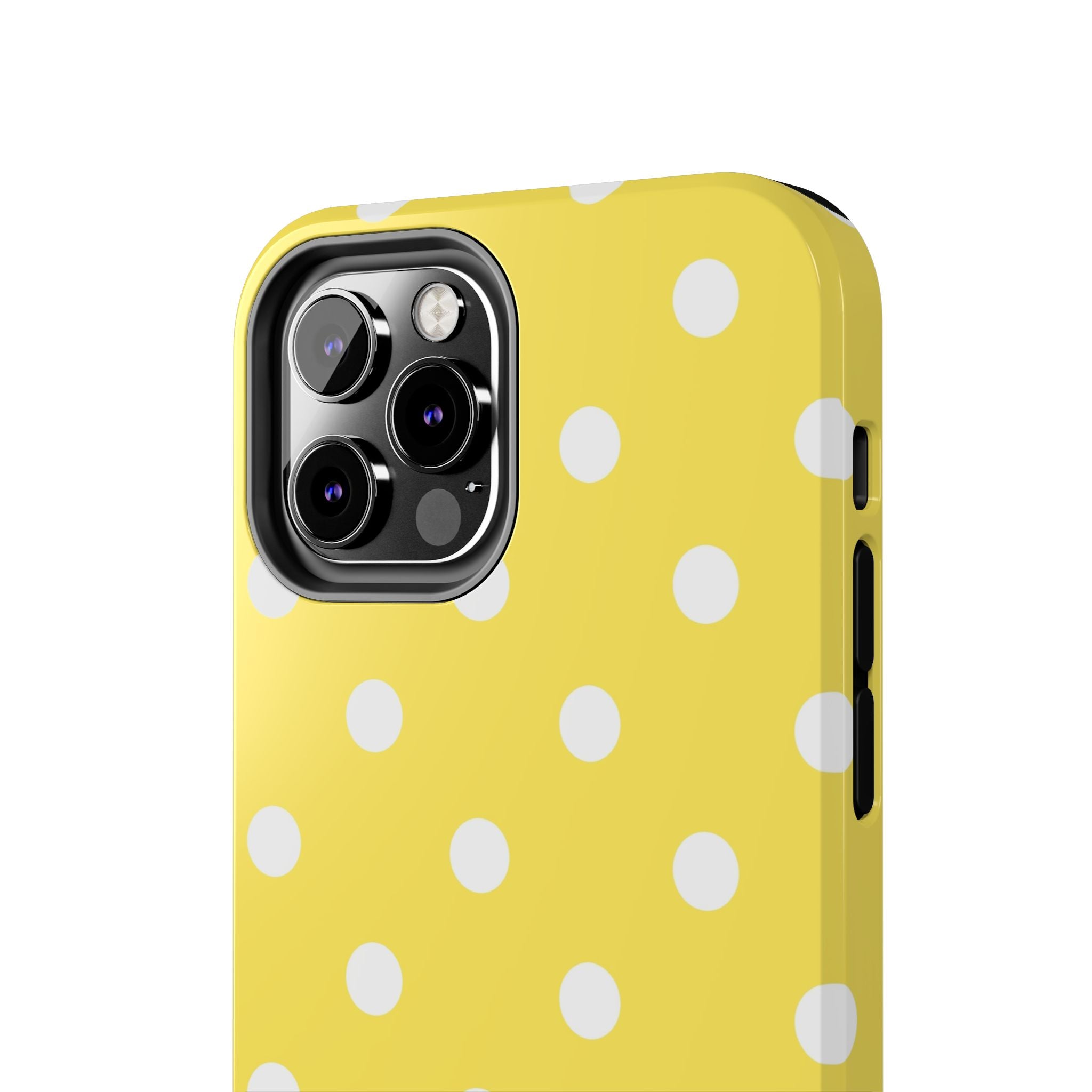 Yellow Polka Dot Tough Phone Case — Cute Protective iPhone Cover