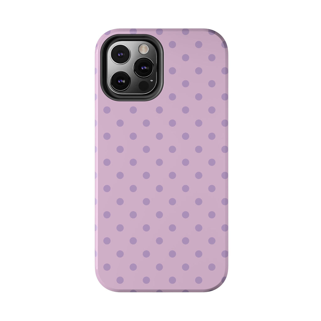 Purple Polka Dot Tough Phone Case — Durable Protective Phone Cover