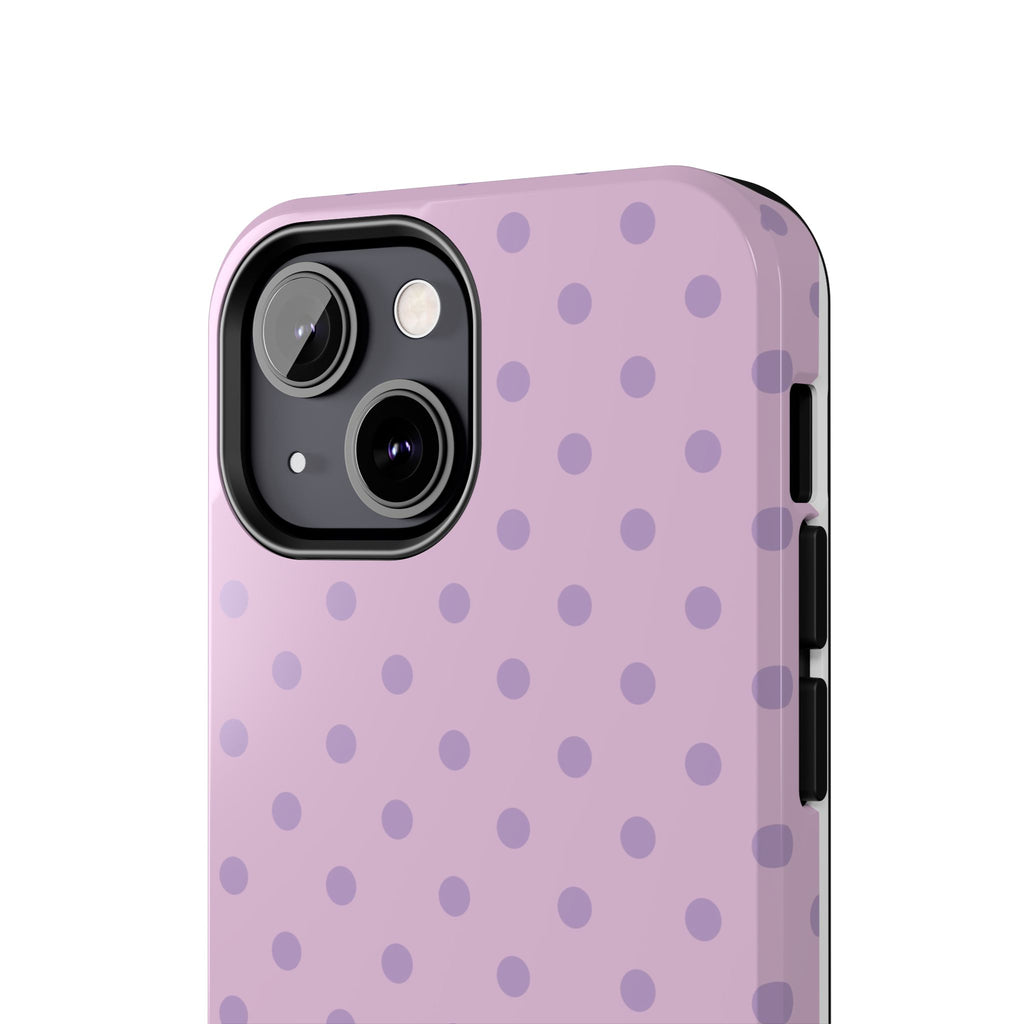 Purple Polka Dot Tough Phone Case — Durable Protective Phone Cover