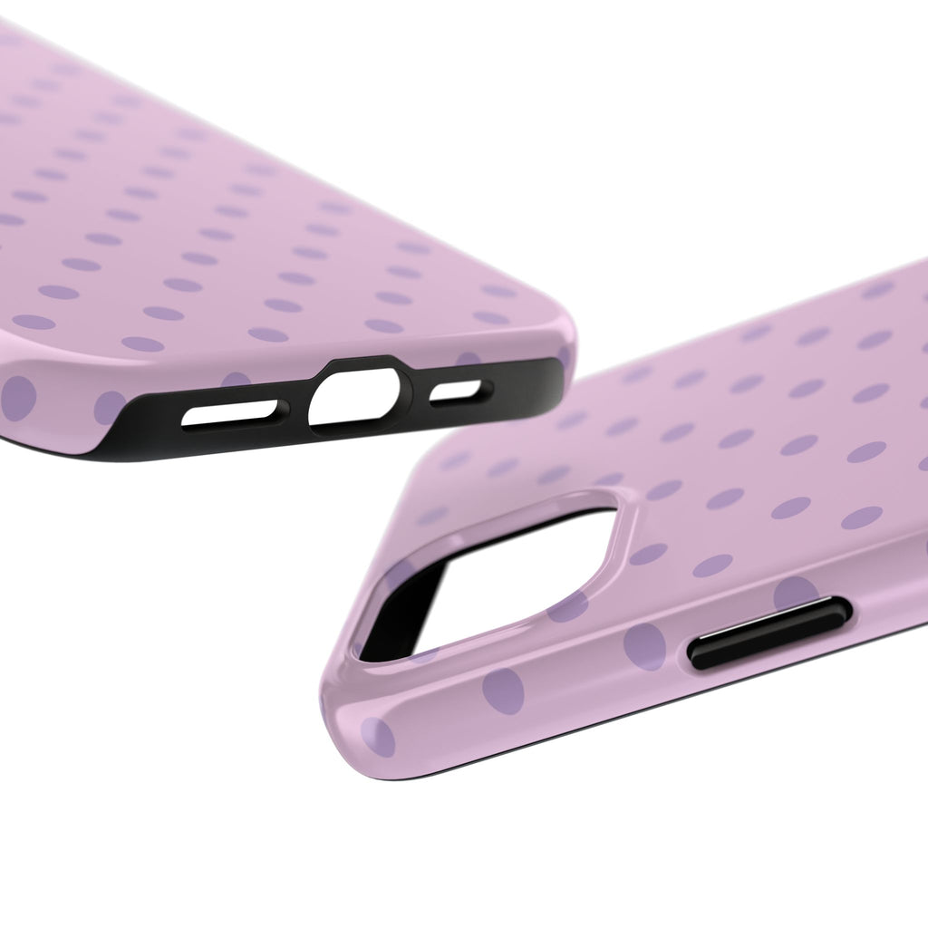 Purple Polka Dot Tough Phone Case — Durable Protective Phone Cover