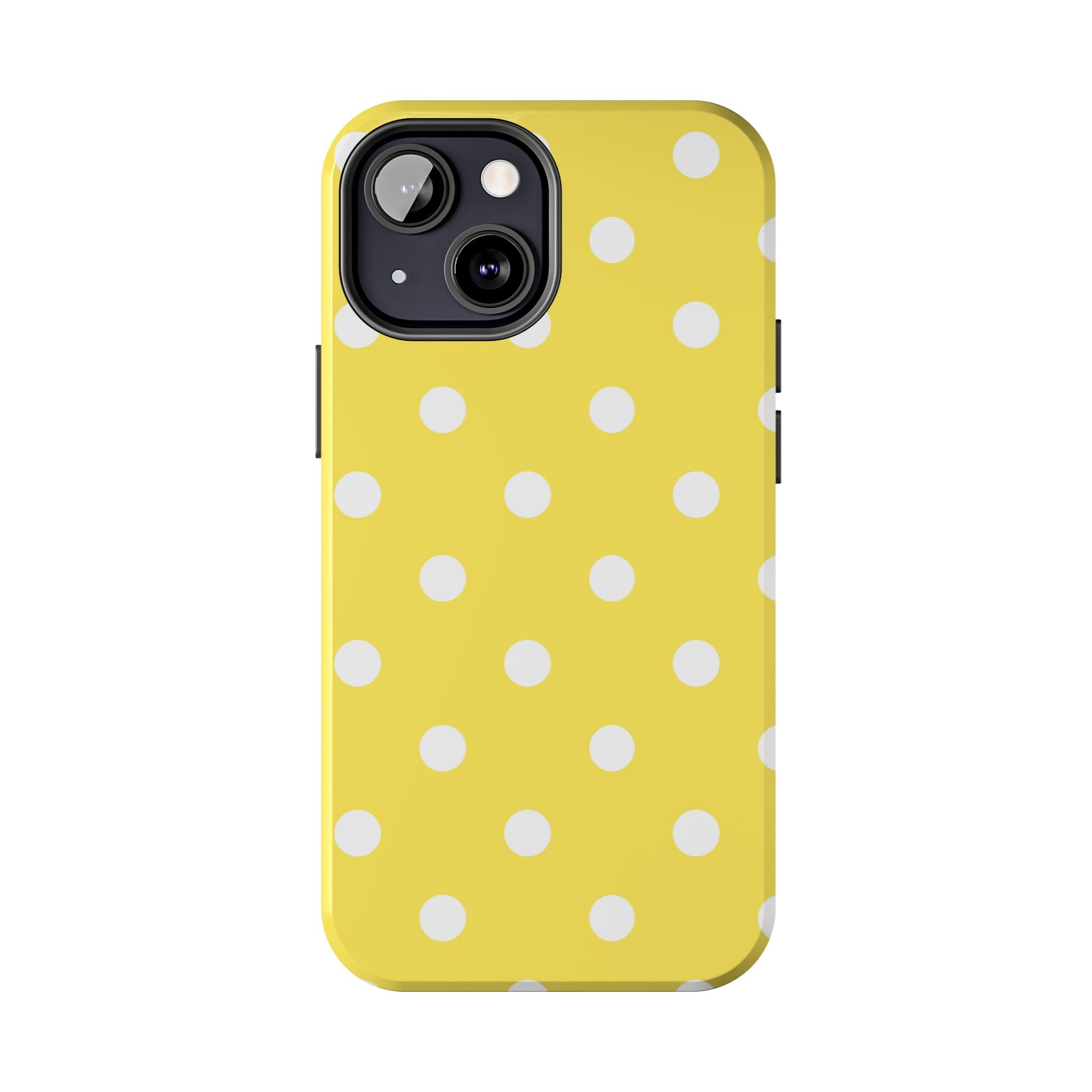Yellow Polka Dot Tough Phone Case — Cute Protective iPhone Cover