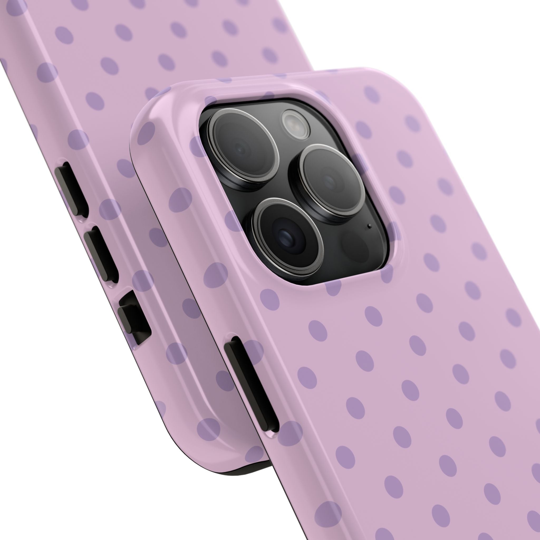 Purple Polka Dot Tough Phone Case — Durable Protective Phone Cover
